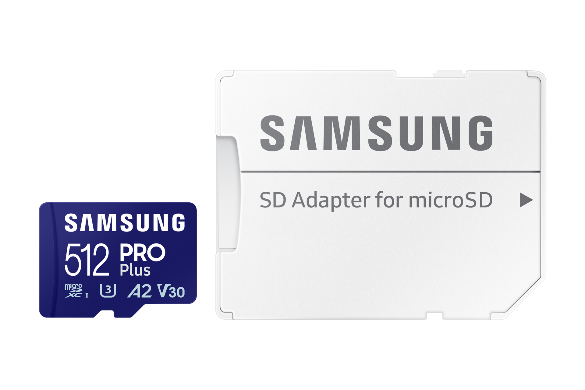 PRO Plus 마이크로SD 메모리카드 512 GB 제품과 패키지의 정면 이미지