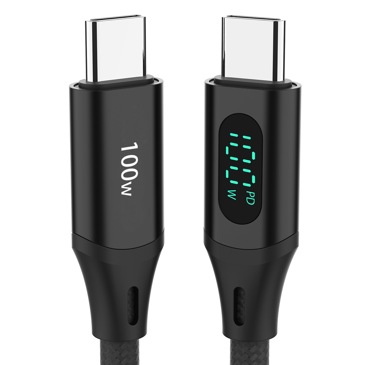 USB C to C 디스플레이 케이블 (5 A, 1.2 M, USB 3.1 Gen 2) (블랙) 제품 정면 이미지