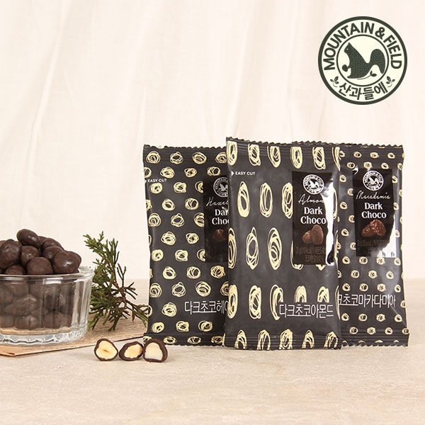 [산과들에] 각 다크초콜릿20봉)아몬드+헤이즐넛+마카 1번째 이미지