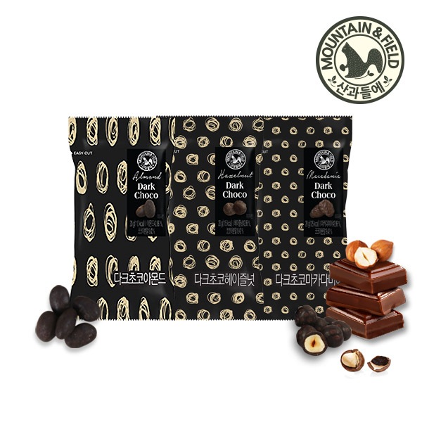 [산과들에] 각 다크초콜릿20봉)아몬드+헤이즐넛+마카 5번째 이미지