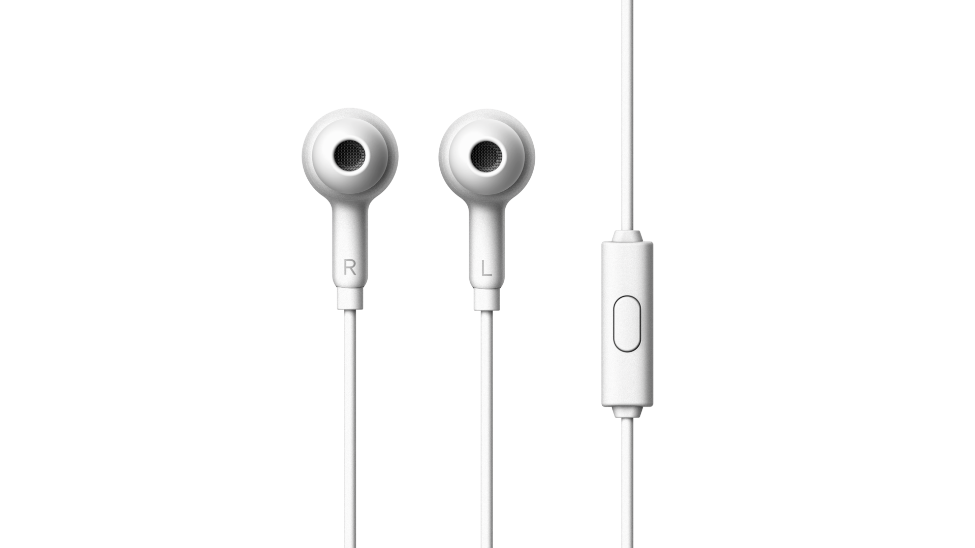 C타입 커널형 유선 이어폰 화이트 음량 조절 버튼