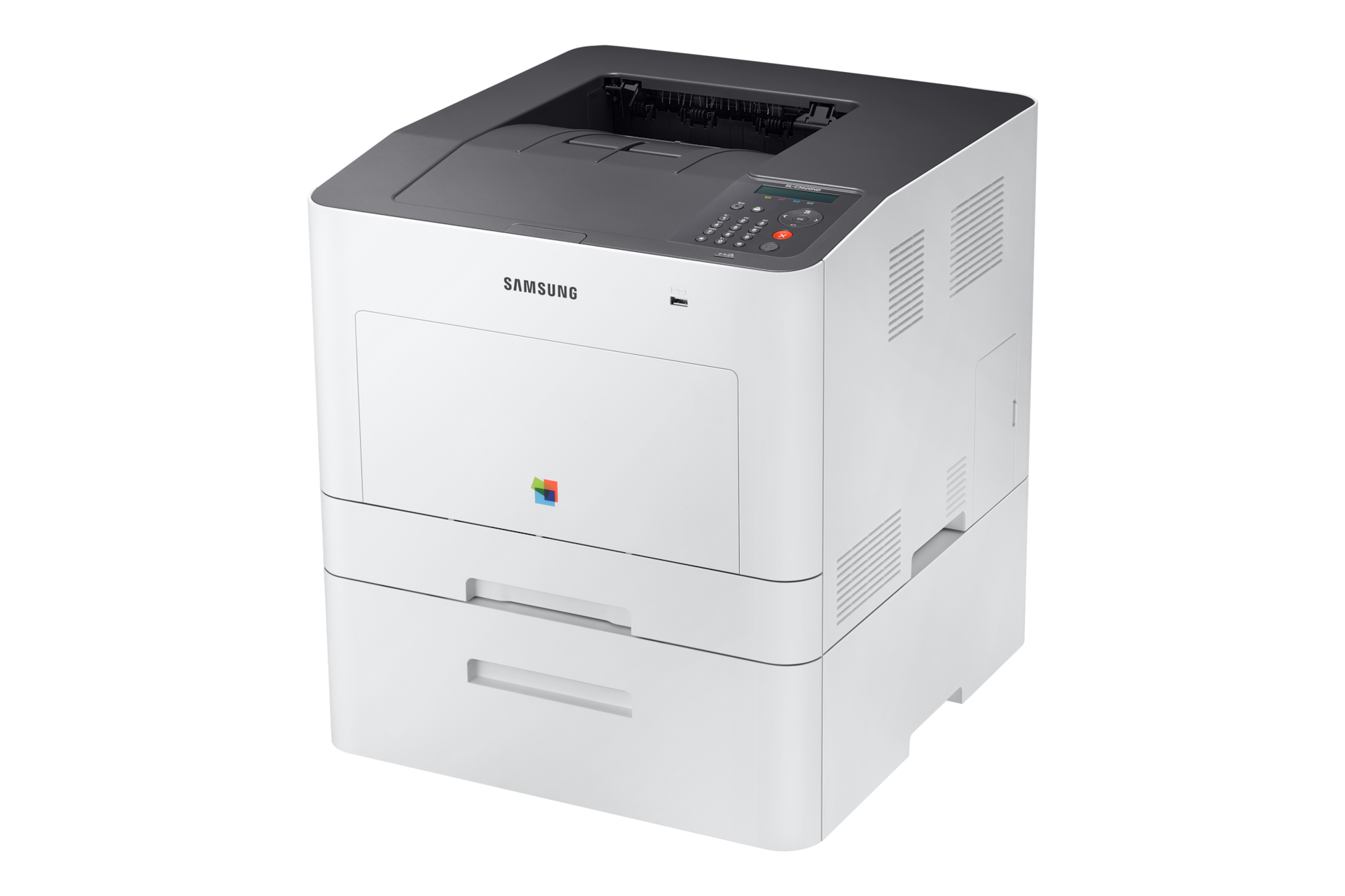 A4 컬러 레이저 프린터 C30 시리즈 30 ppm SL-C3020ND 하단에 단을 추가하여 왼쪽으로 45도 돌아간 이미지