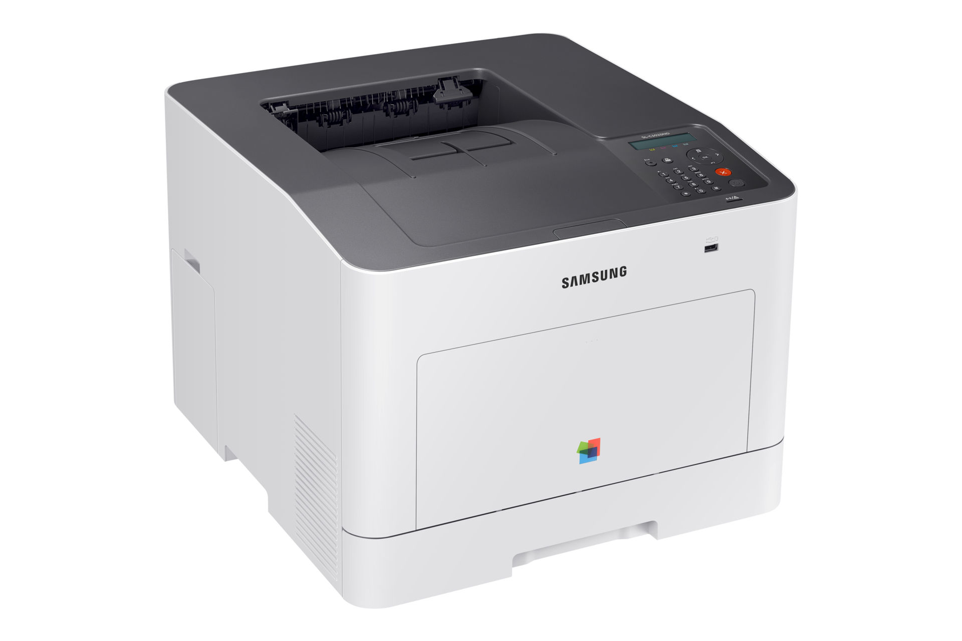 A4 컬러 레이저 프린터 C30 시리즈 30 ppm SL-C3020ND 왼쪽 45도 위에서 내려본 이미지