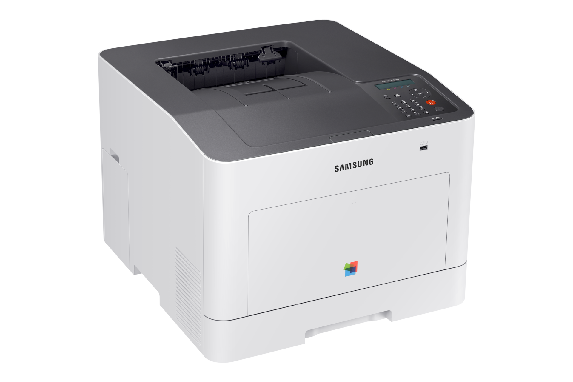 A4 컬러 레이저 프린터 C30 시리즈 30 ppm SL-C3030ND (화이트) 왼쪽 45도 위에서 내려본 이미지