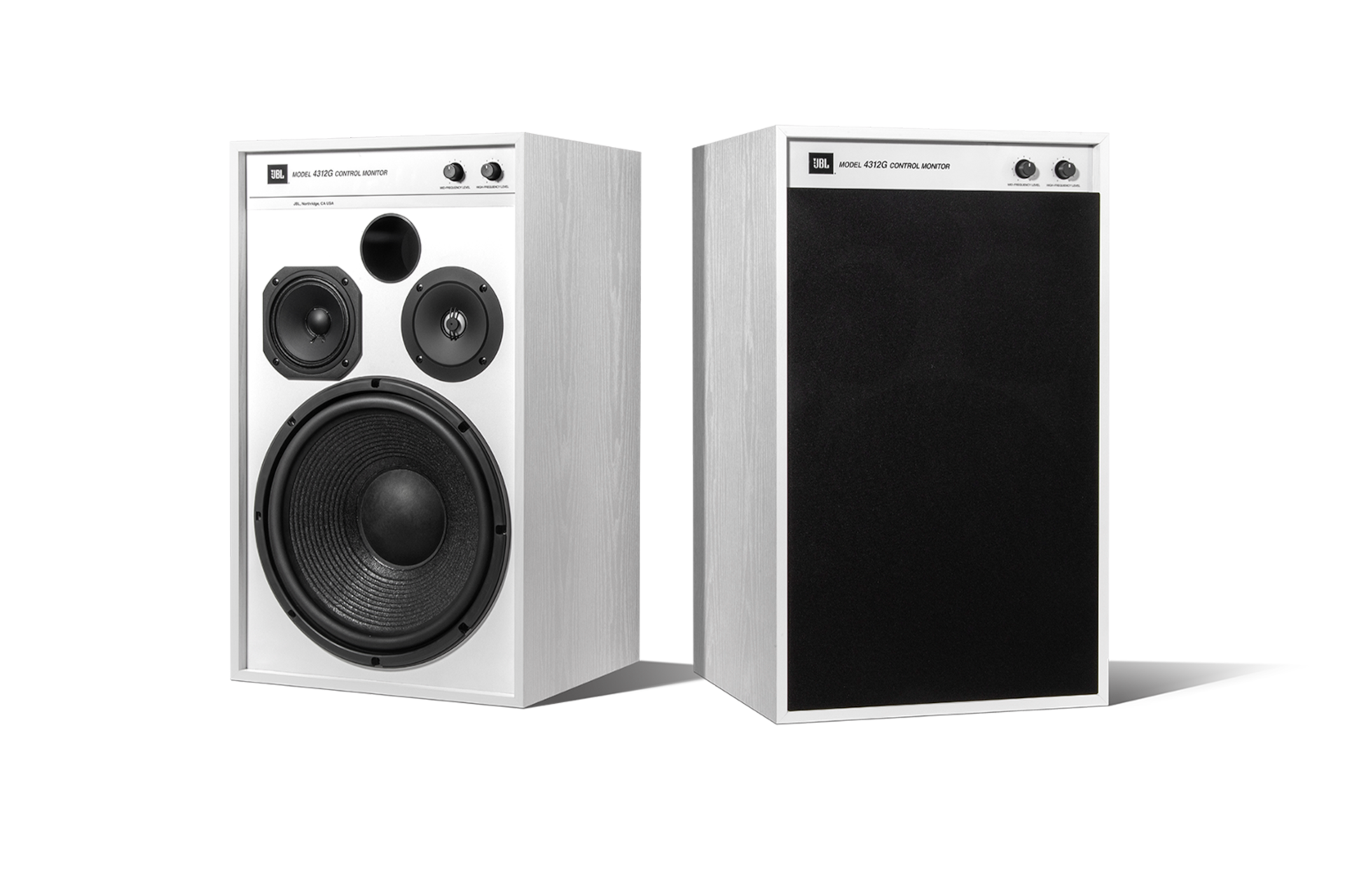 JBL 4312G 프리미엄 스피커 화이트 페어샷