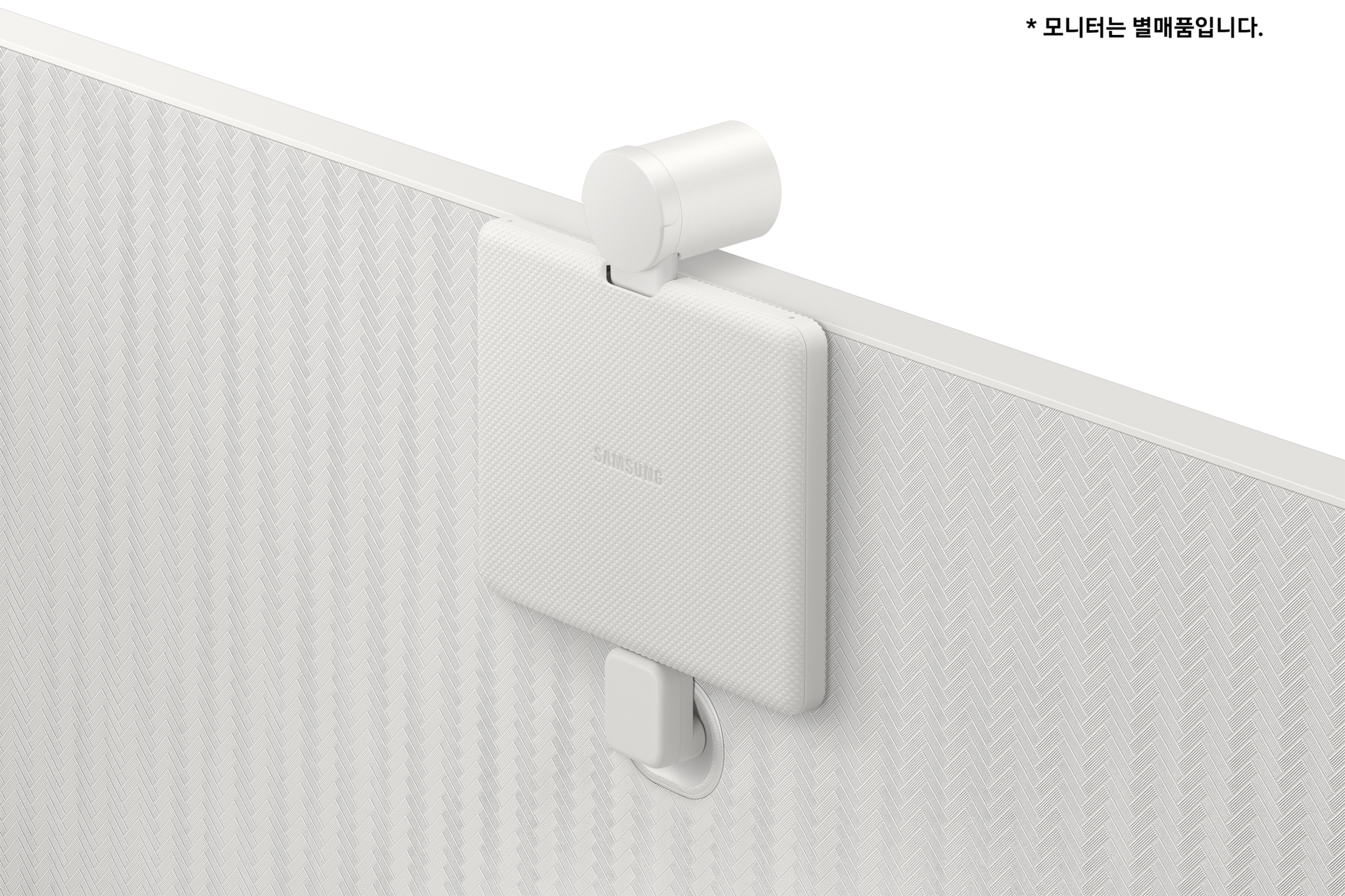 슬림핏 카메라 화이트 스마트 모니터에 장착한 모습 후면