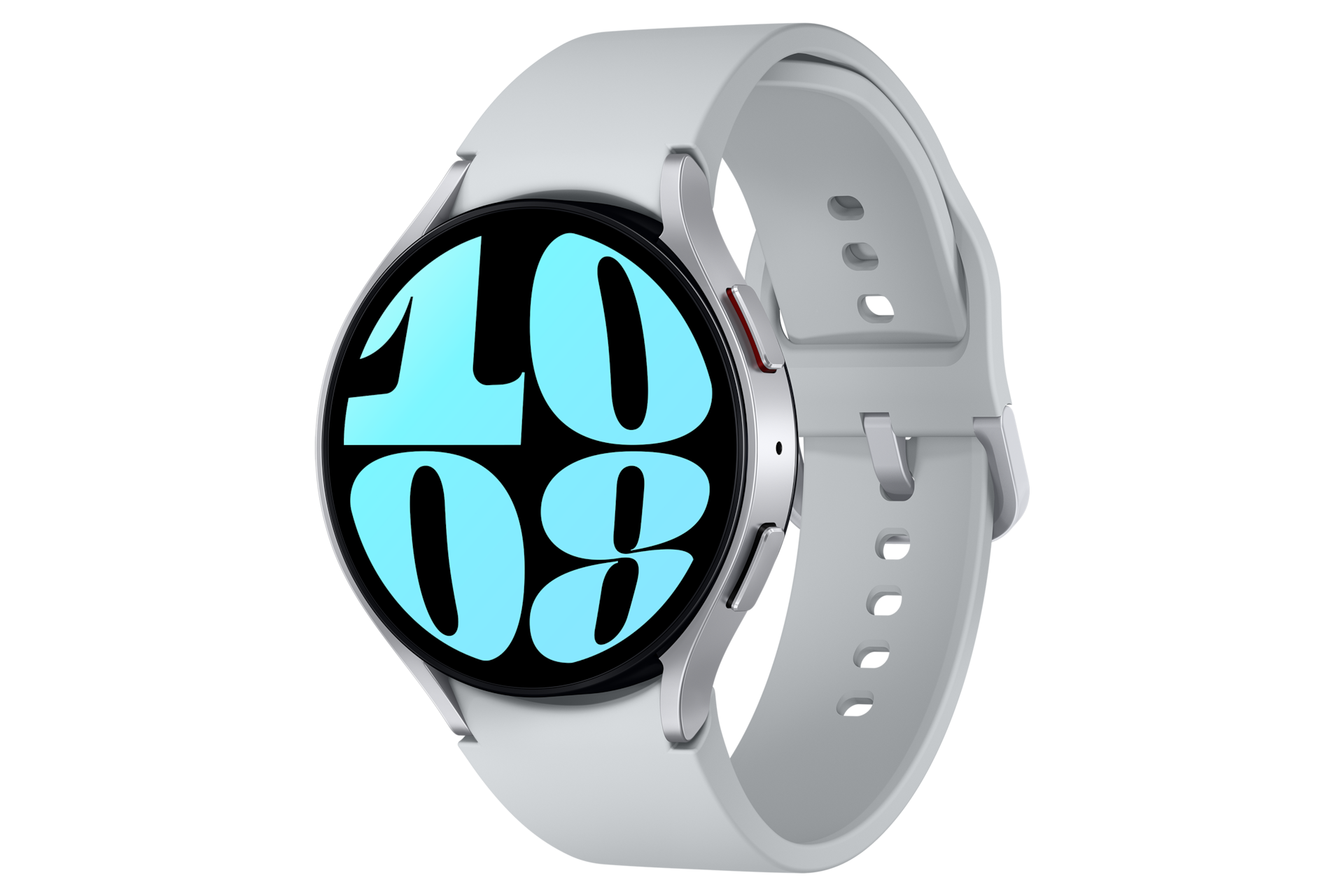 갤럭시 워치6 44 mm (LTE 자급제) 실버 앞면 오른쪽 30도