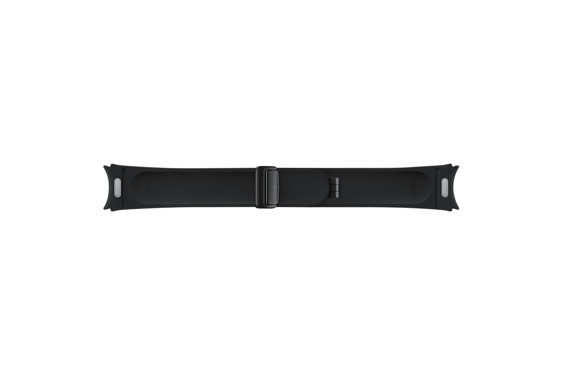 갤럭시 워치6 시리즈 D 버클 하이브리드 비건 레더 스트랩 (와이드, M/L) 블랙 뒷면 이미지