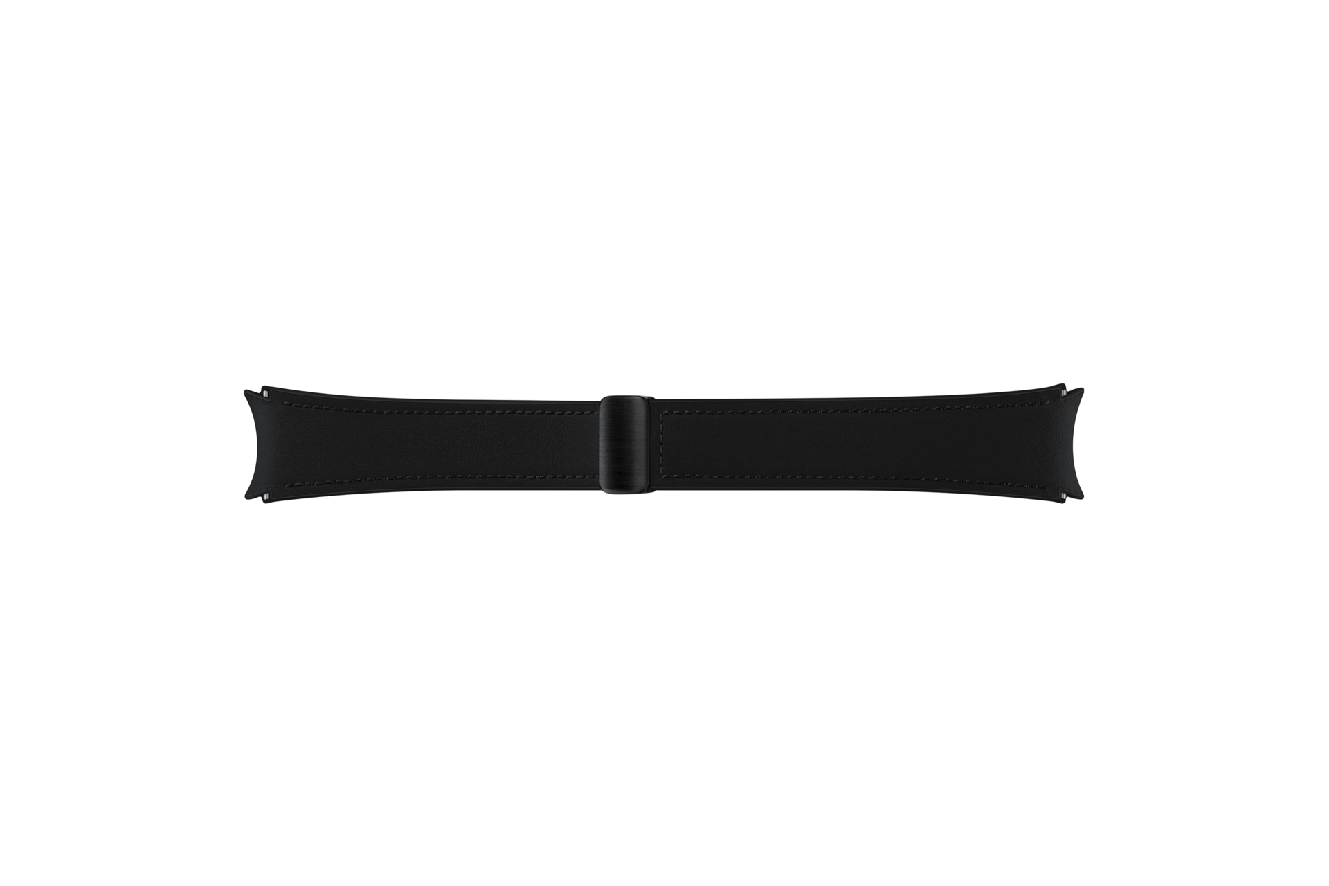 갤럭시 워치6 시리즈 D 버클 하이브리드 비건 레더 스트랩 (와이드, M/L) 블랙 정면 이미지