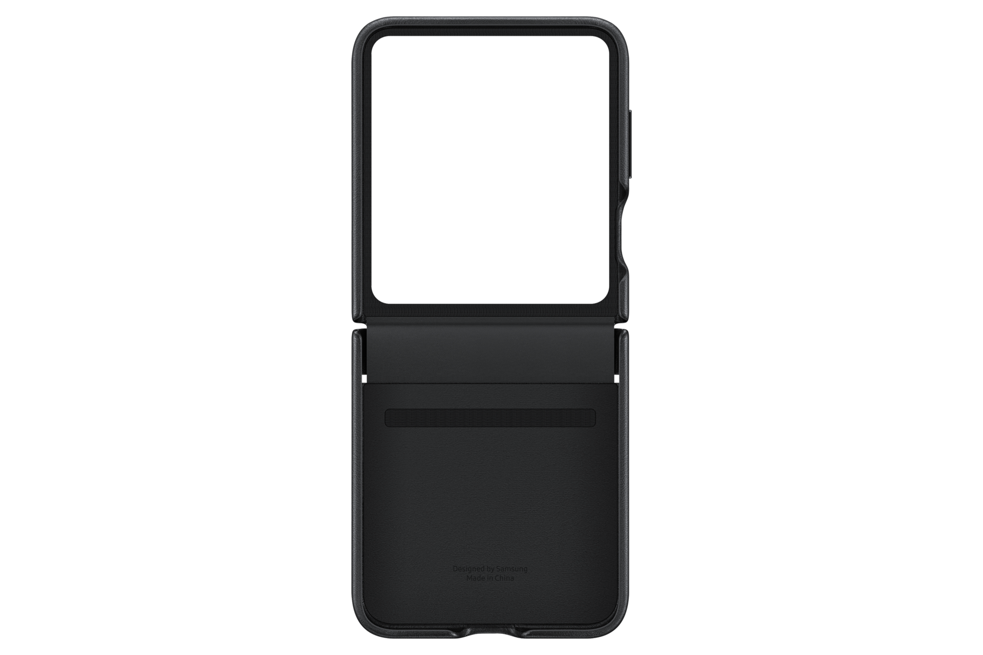 갤럭시 Z 플립5 플랩 비건 레더 케이스 (그라파이트) 제품에 갤럭시 Z 플립 뒷면 이미지 