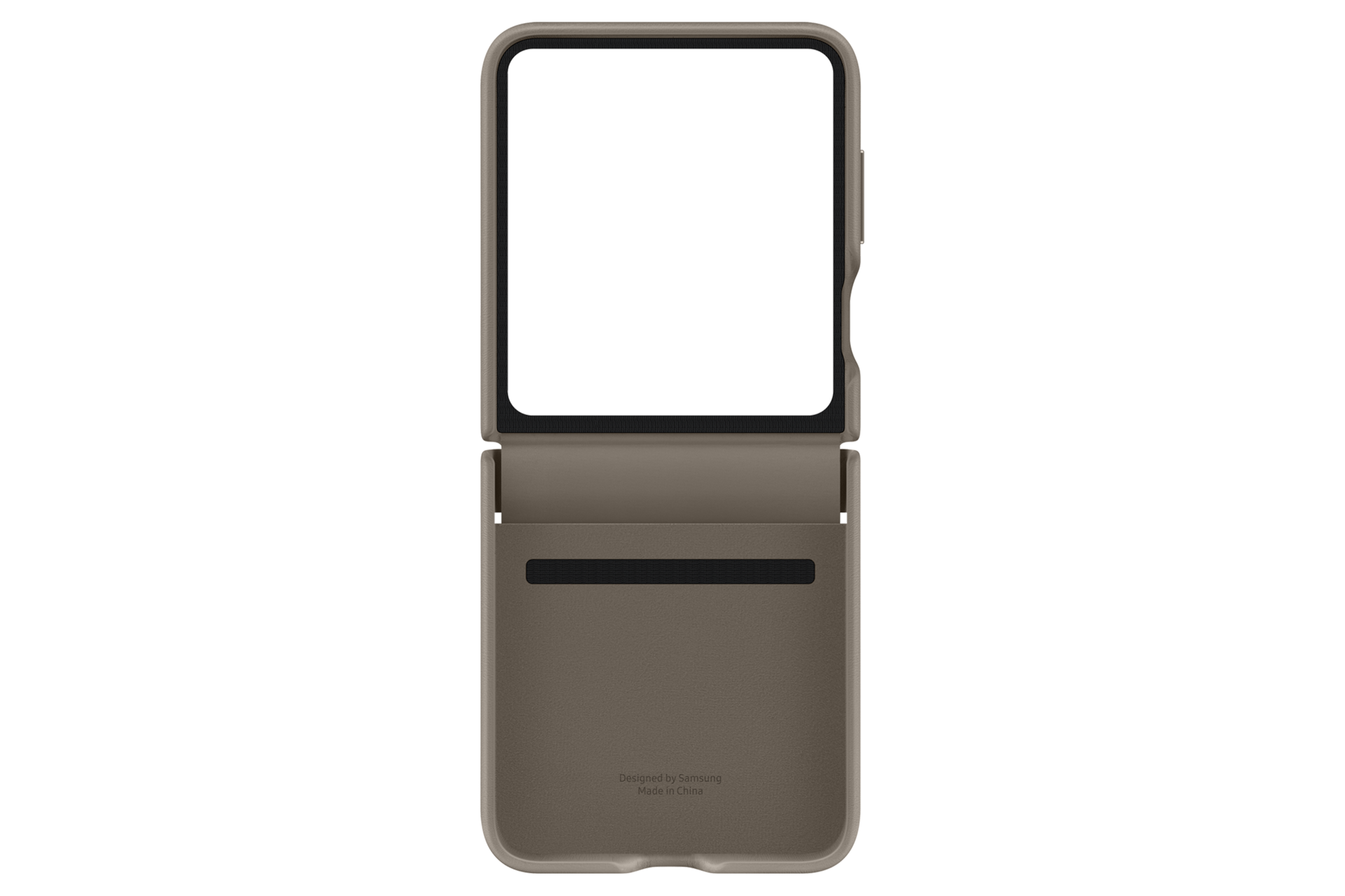 갤럭시 Z 플립5 플랩 비건 레더 케이스 (에토프) 제품에 갤럭시 Z 플립 뒷면 이미지 