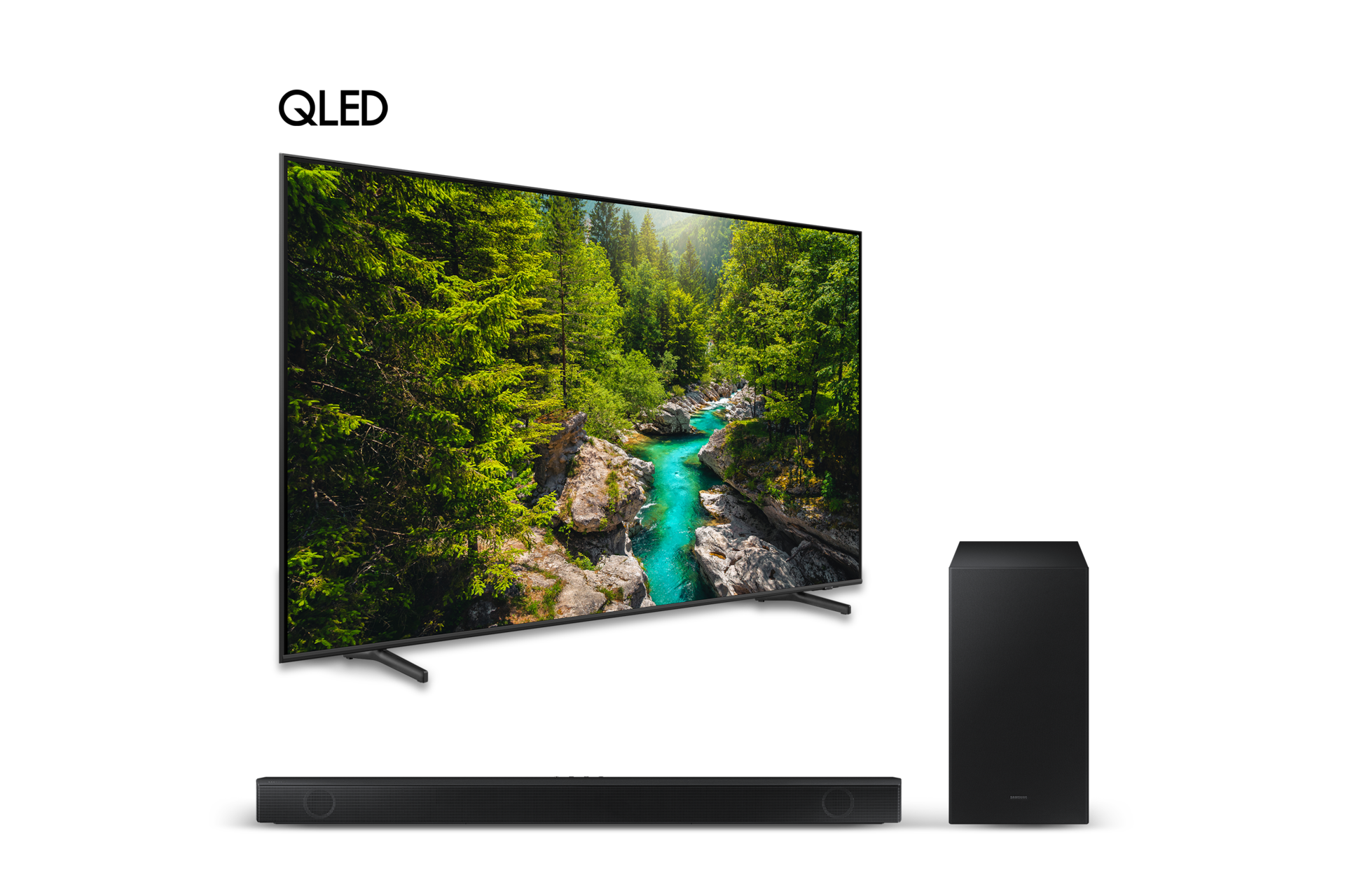 2023 QLED 4K QCE1 (214 cm) 스탠드형 +  2.1 ch 사운드바 B550