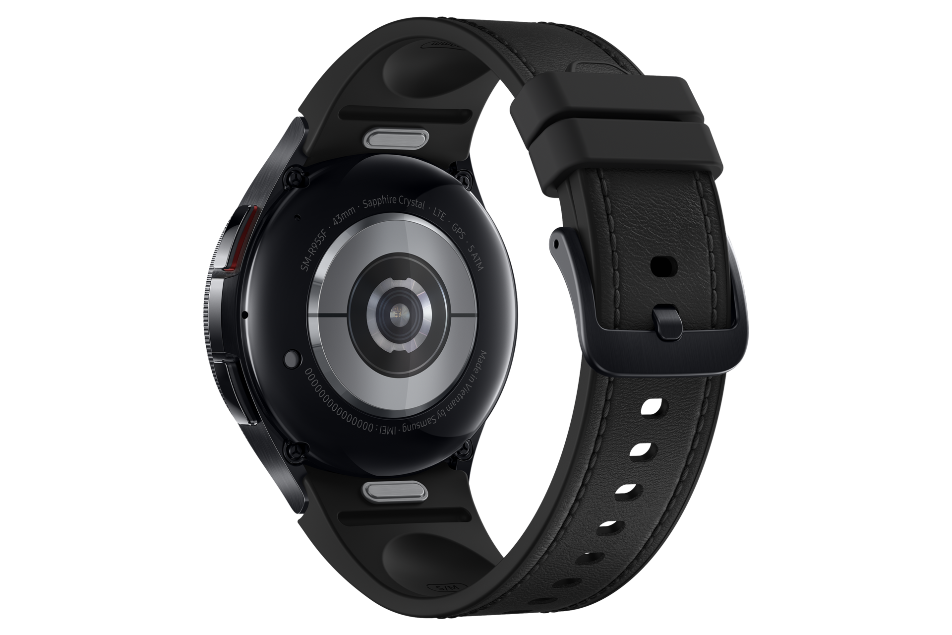 갤럭시 워치6 클래식 43 mm (LTE 자급제) 블랙 뒷면 왼쪽 30도