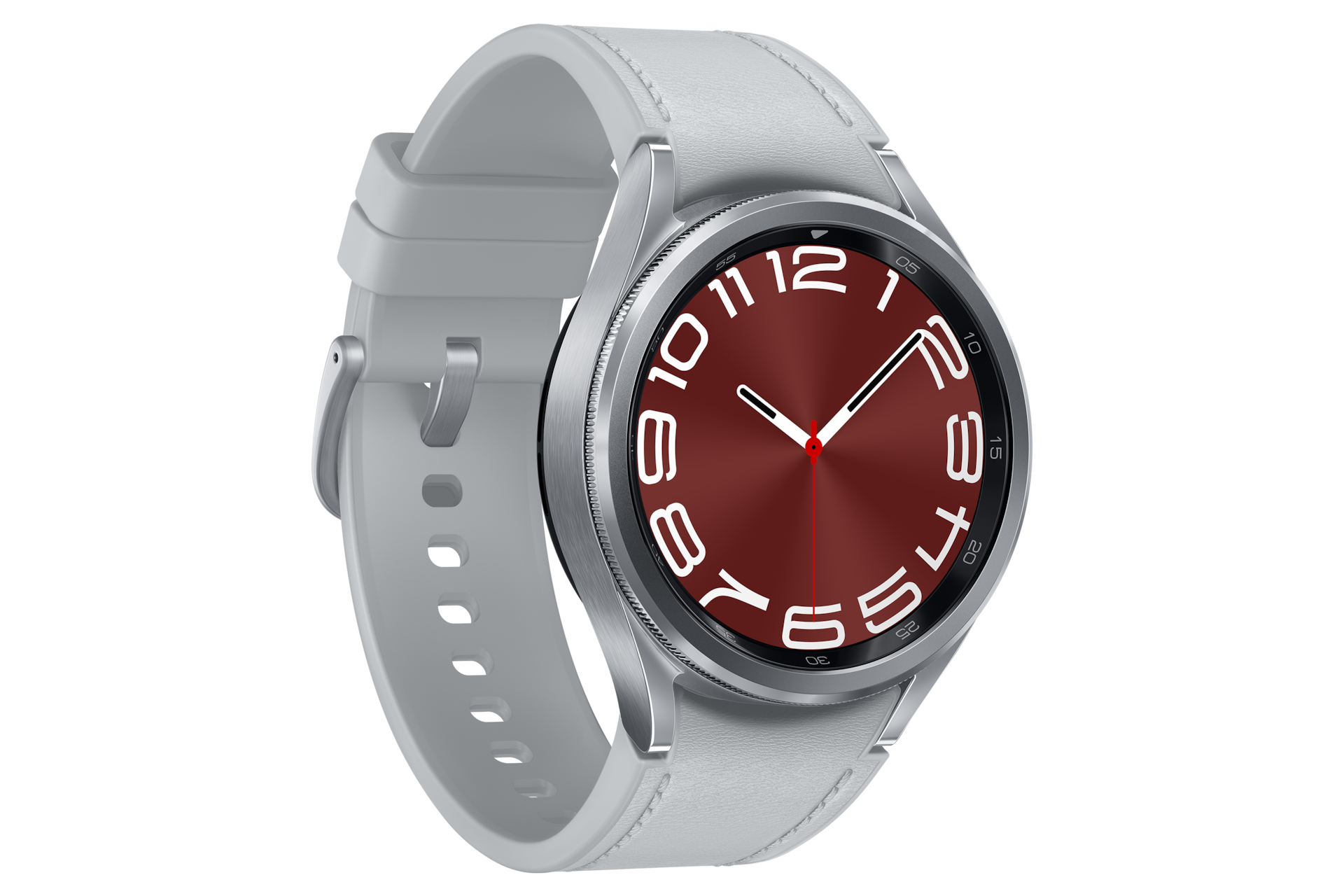 갤럭시 워치6 43 mm (블루투스) 실버 앞면 왼쪽 30도