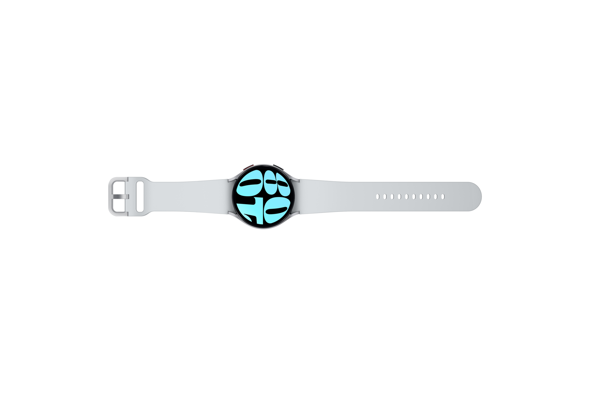 갤럭시 워치6 44 mm (블루투스) 실버 스트랩 펼친 윗면
