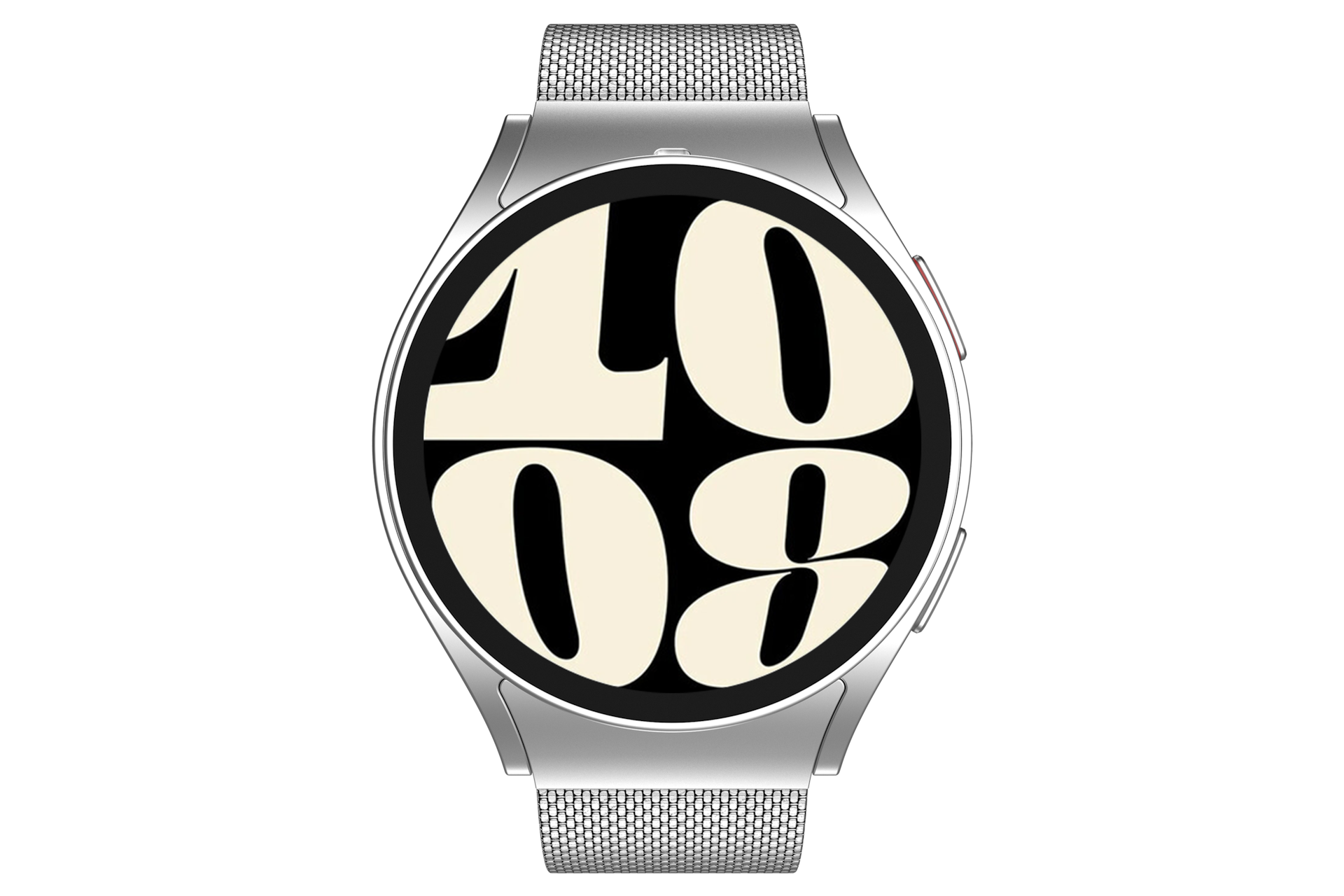 갤럭시 워치6 밀레니즈 스트랩 (워치6 44 mm) 실버 제품 워치 장착한 정면