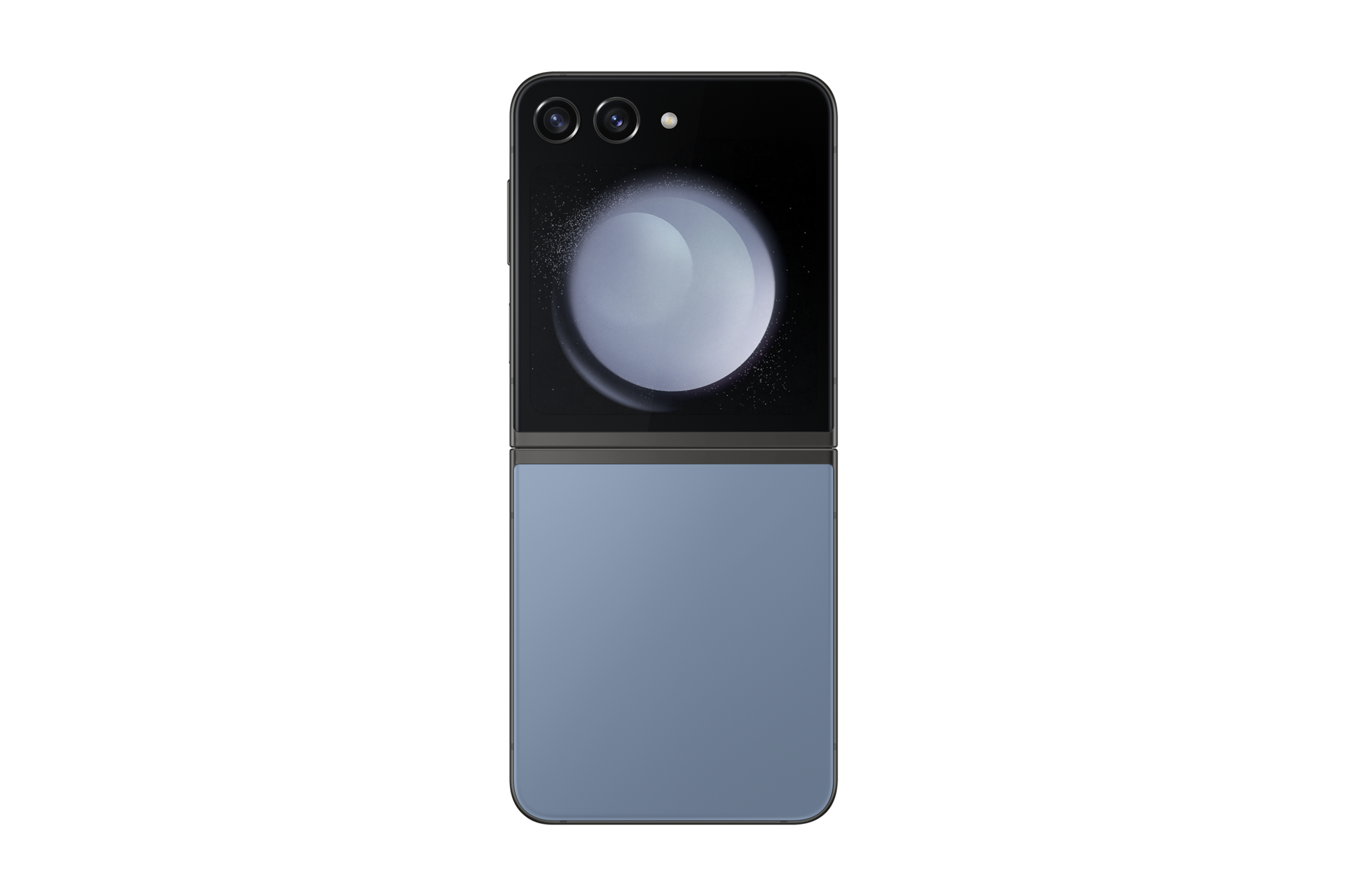 갤럭시 Z 플립5 자급제 (삼성닷컴/삼성 강남 전용컬러) 블루 열린 뒷면