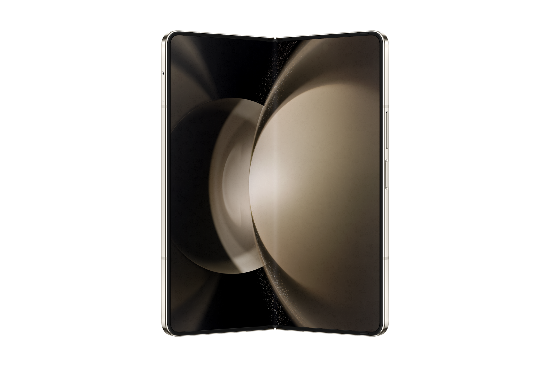 갤럭시 Z 폴드5 자급제 크림 열린 앞면 115도