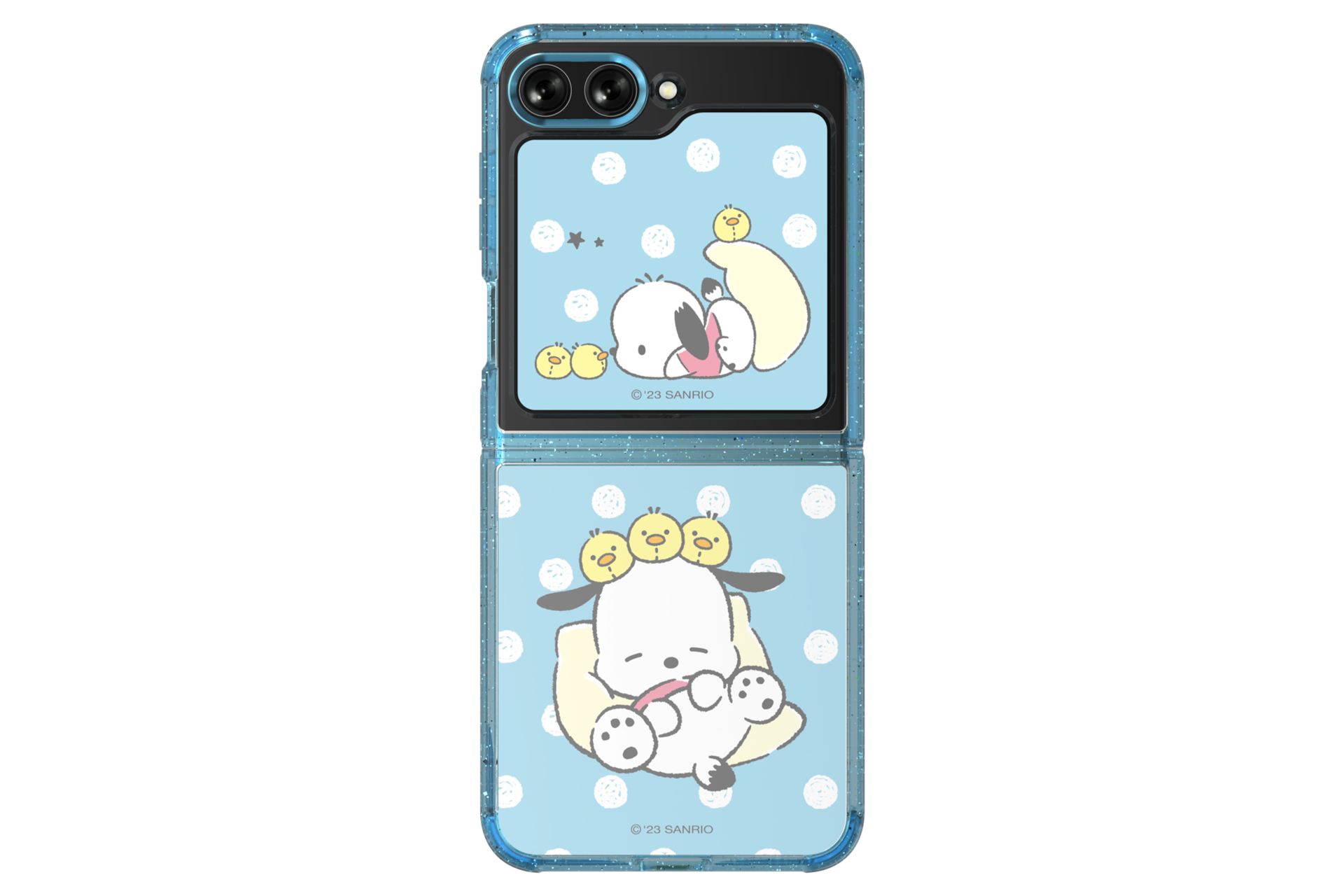 갤럭시 Z 플립5 포차코 수트 케이스 with 플립수트 카드 스카이 블루 정면 이미지