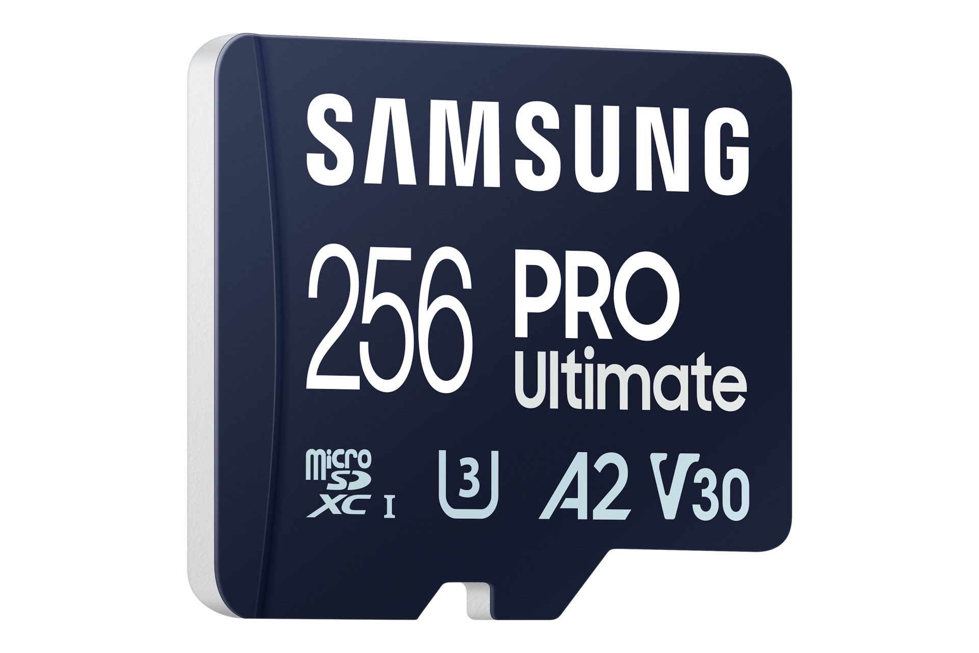 마이크로SD 메모리카드 PRO Ultimate 256 GB (블루) 오른쪽 뒤로 45도 기울어진 이미지