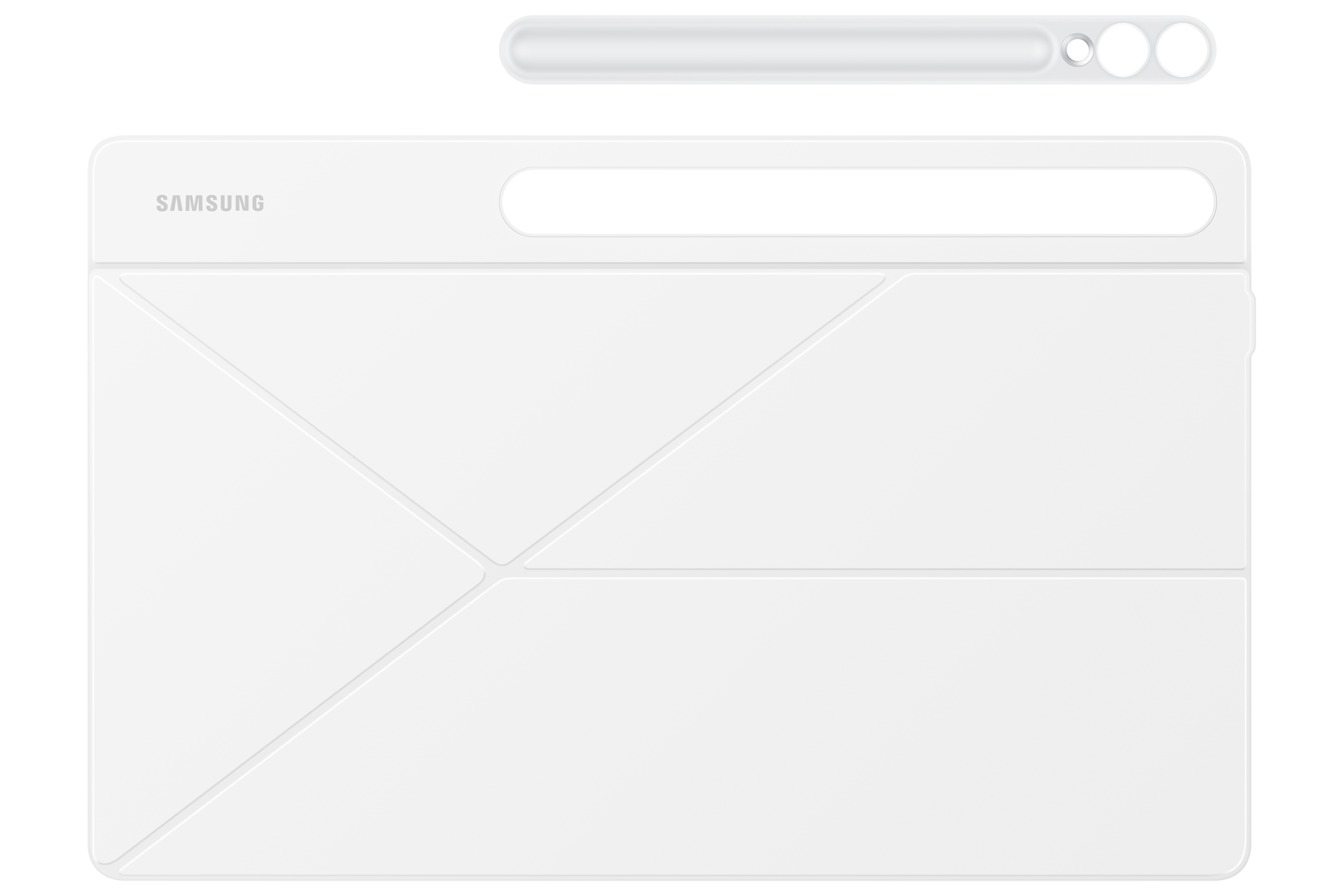 스마트 북커버 (갤럭시 탭 S10 Ultra, S9 Ultra 호환) (화이트) 제품에 펜 홀더 분리한 이미지 