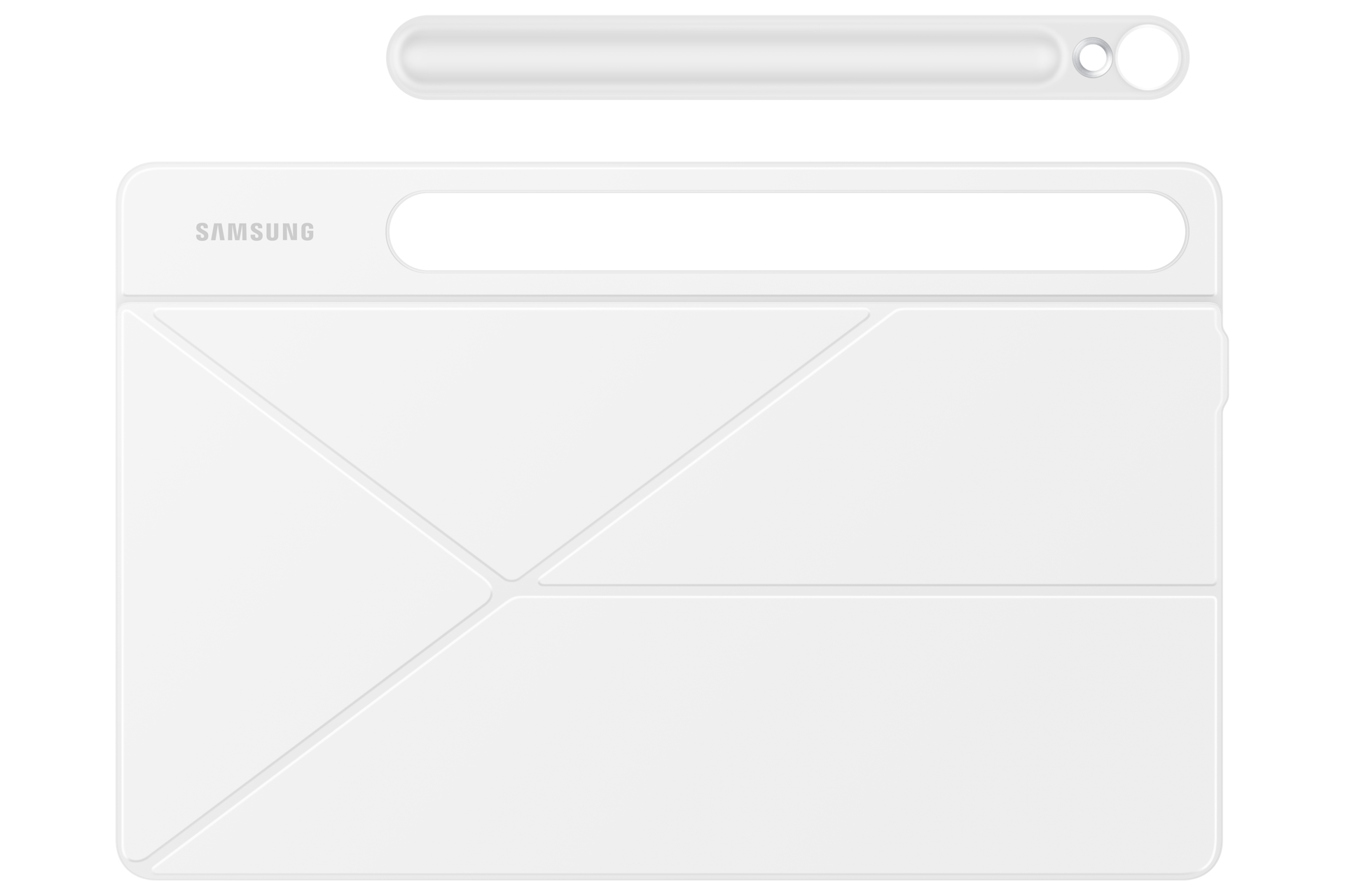 스마트 북커버 (갤럭시 탭 S9, S9 FE 호환) (화이트) 제품에 펜 홀더 분리한 이미지 