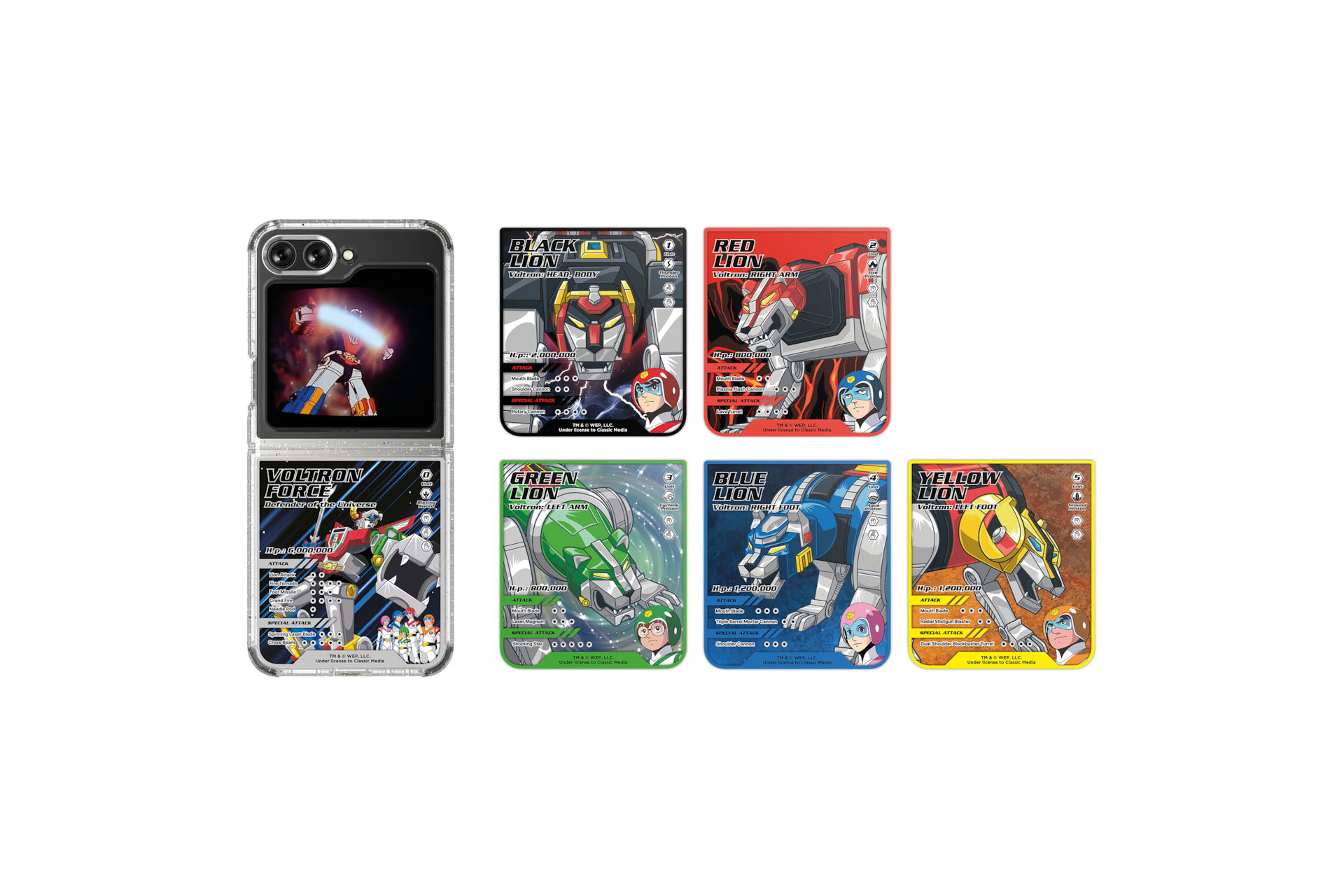 갤럭시 Z 플립5 볼트론 플립수트 패키지 (수트 케이스+플립수트 카드 6매) (화이트) 제품 구성품 이미지 