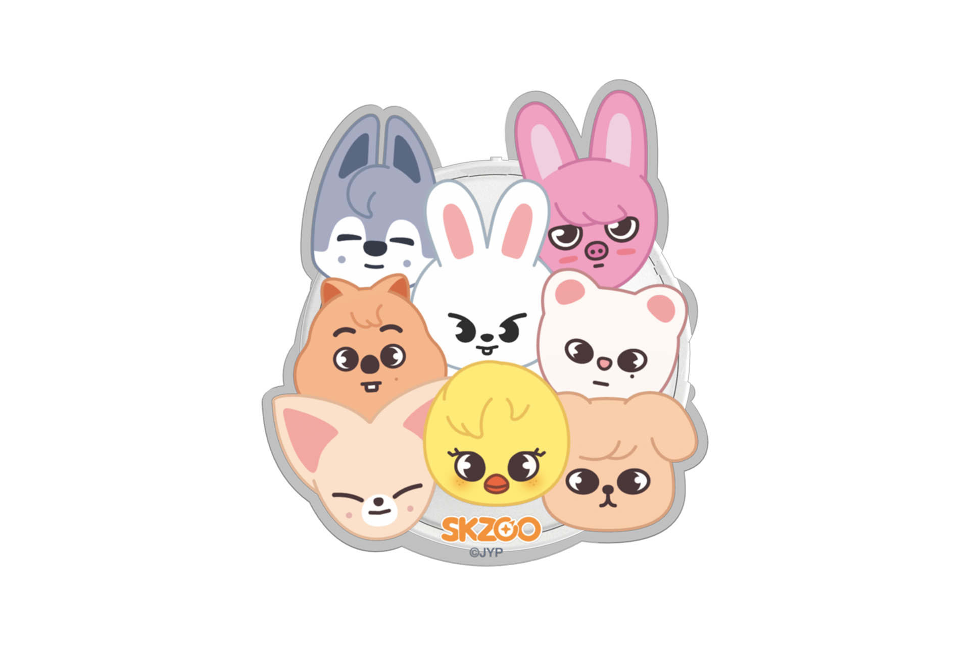 갤럭시 Z 플립5 SKZOO 가젯 그립 (S24 시리즈｜S23 시리즈 호환) (화이트) 제품 정면 이미지 