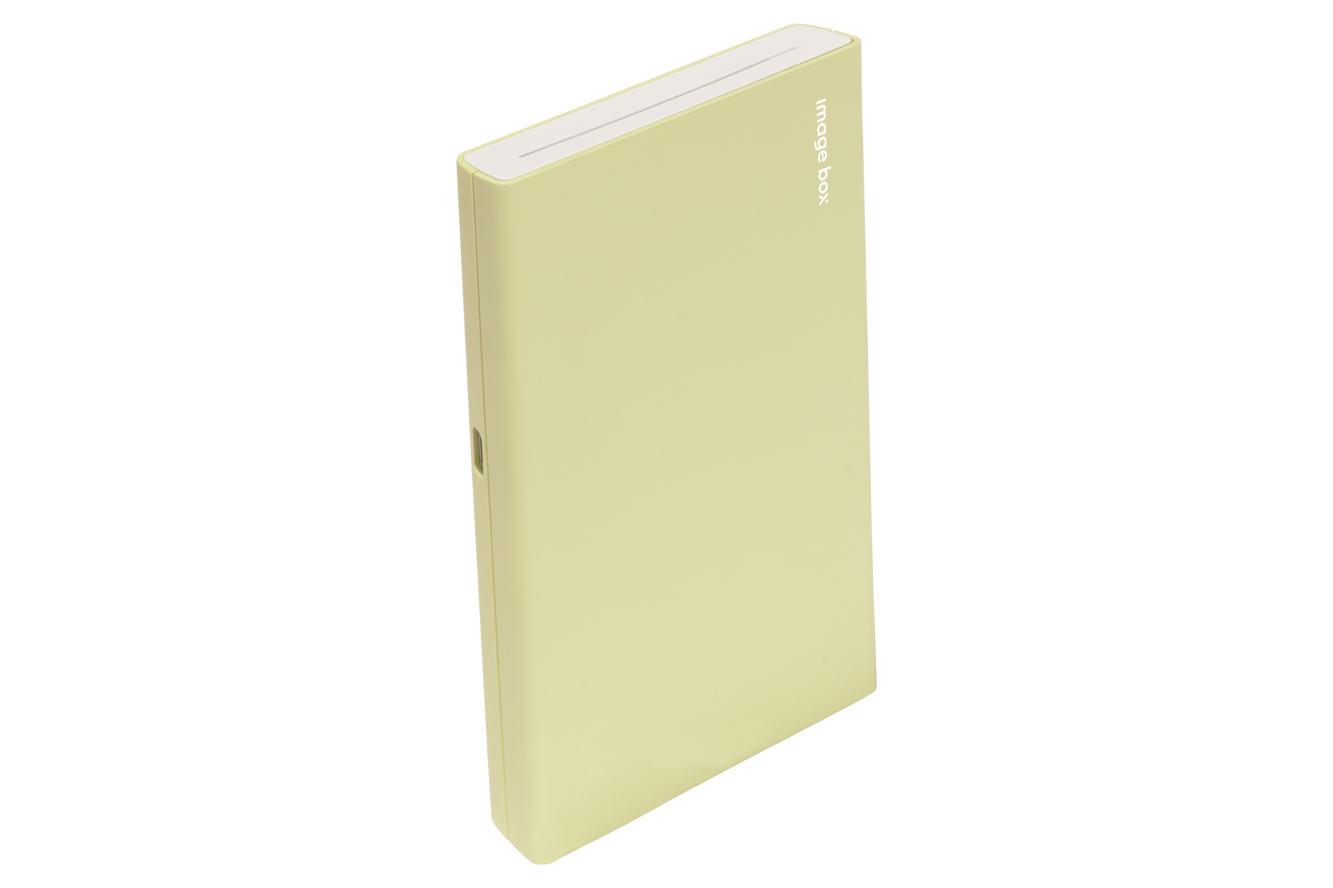 모바일 포토 프린터 옐로우 왼쪽 45도 위에서 내려본 이미지