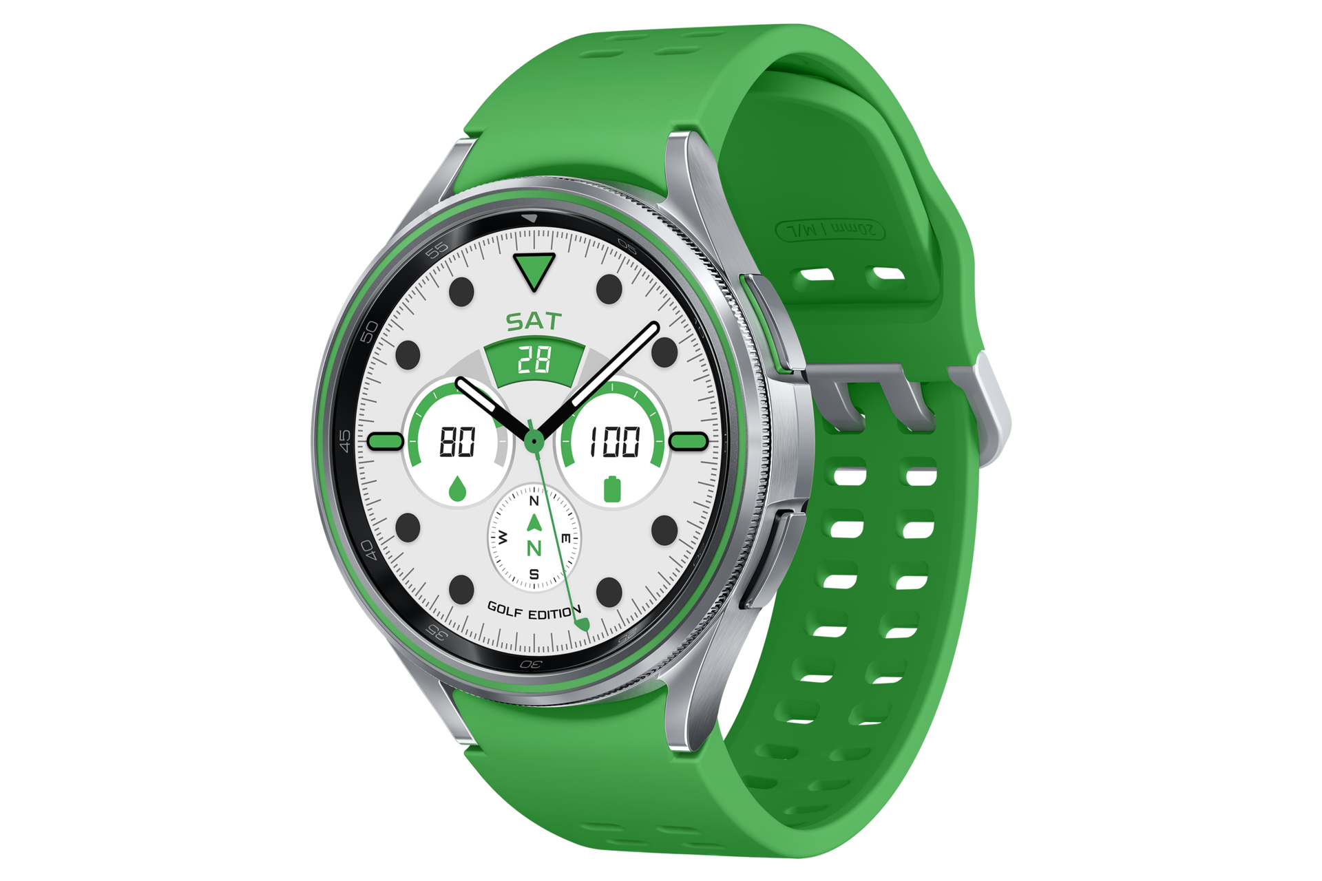 갤럭시 워치6 클래식 골프에디션 47 mm (블루투스) 앞면 오른쪽 30도 옆면