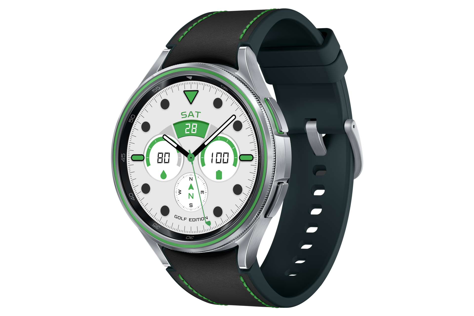 갤럭시 워치6 클래식 골프에디션 47 mm (블루투스) 앞면 오른쪽 30도 옆면