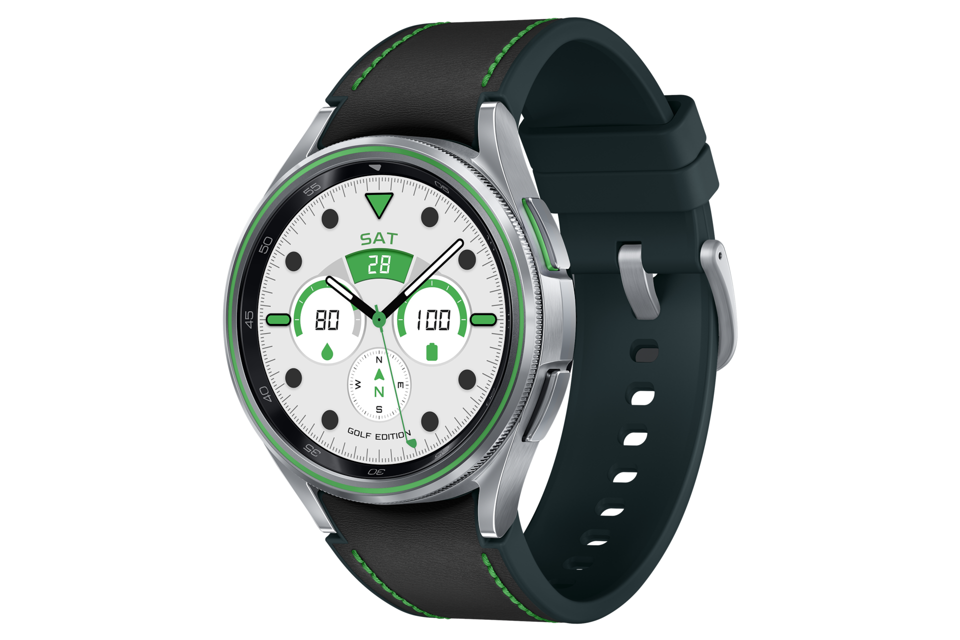 갤럭시 워치6 클래식 골프에디션 43 mm (블루투스) 앞면 오른쪽 30도 옆면