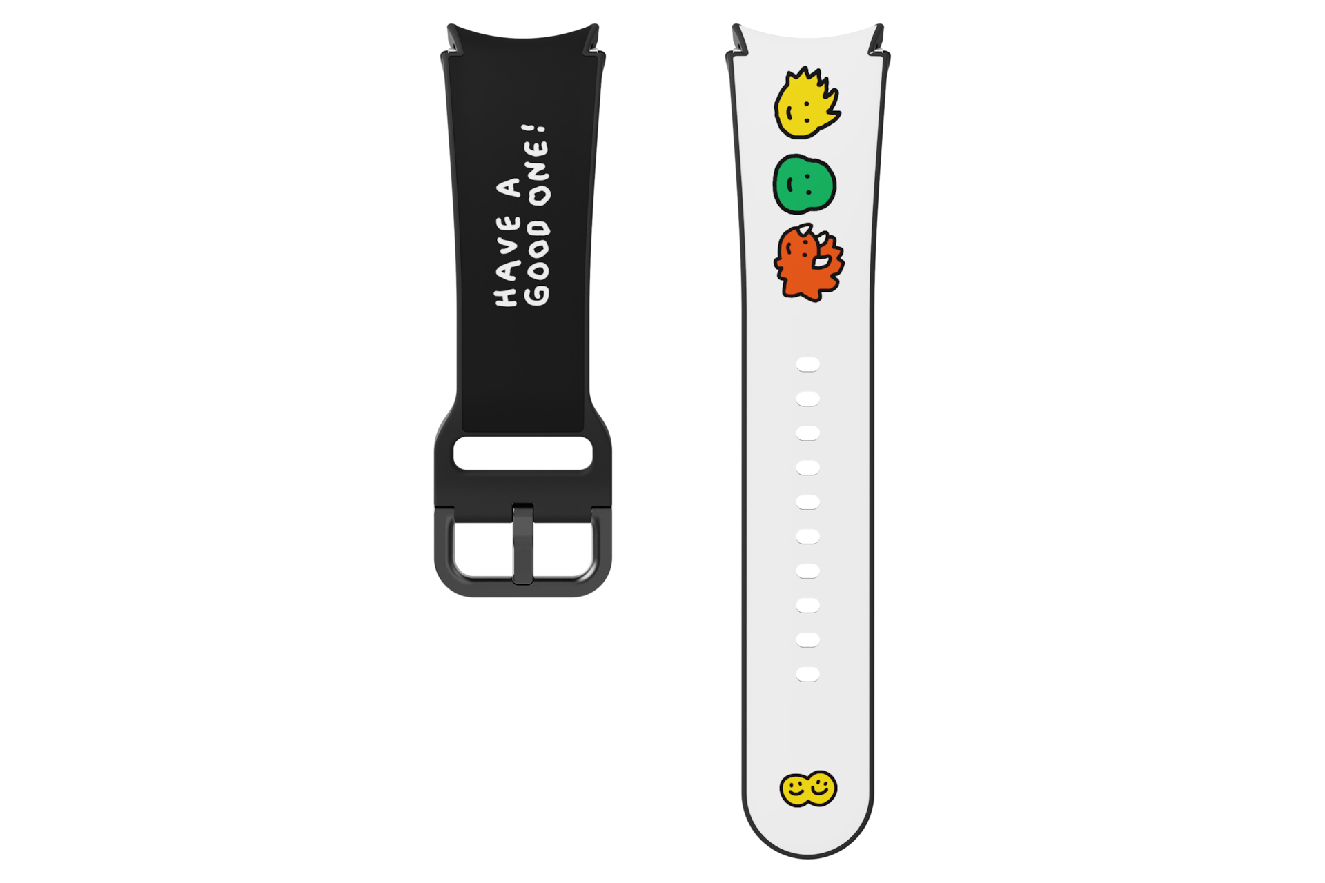 갤럭시 워치6 시리즈 조구만 스튜디오 생일 스트랩 (블랙) 세로로 나열한 정면 이미지 