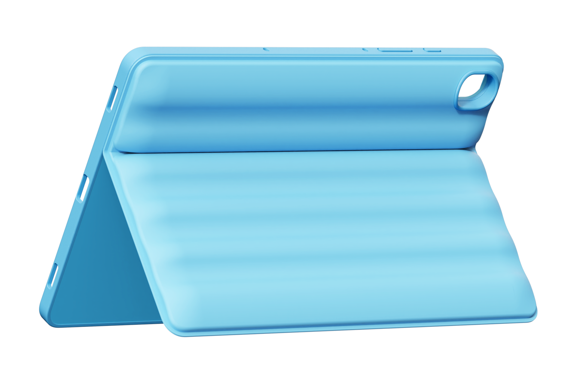 갤럭시 탭 S9 매직 엠보 스탠딩 커버 (블루) 제품 가로로 세운 제품 이미지