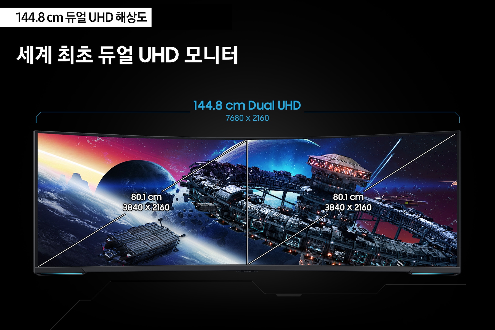 게이밍모니터 오디세이 Neo G95NC (144.8 cm) 세게 최초 듀얼 UHD 모니터