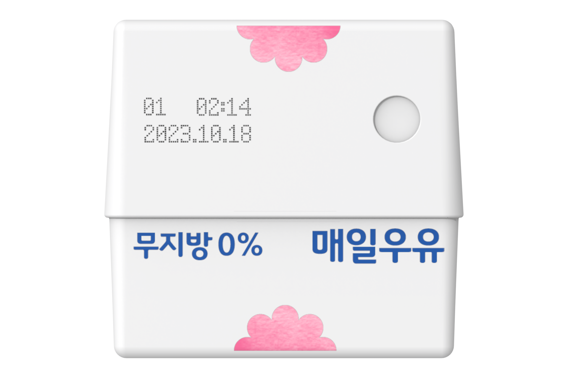 갤럭시 버즈 매일우유 케이스 (무지방) (핑크) 탑뷰 이미지 