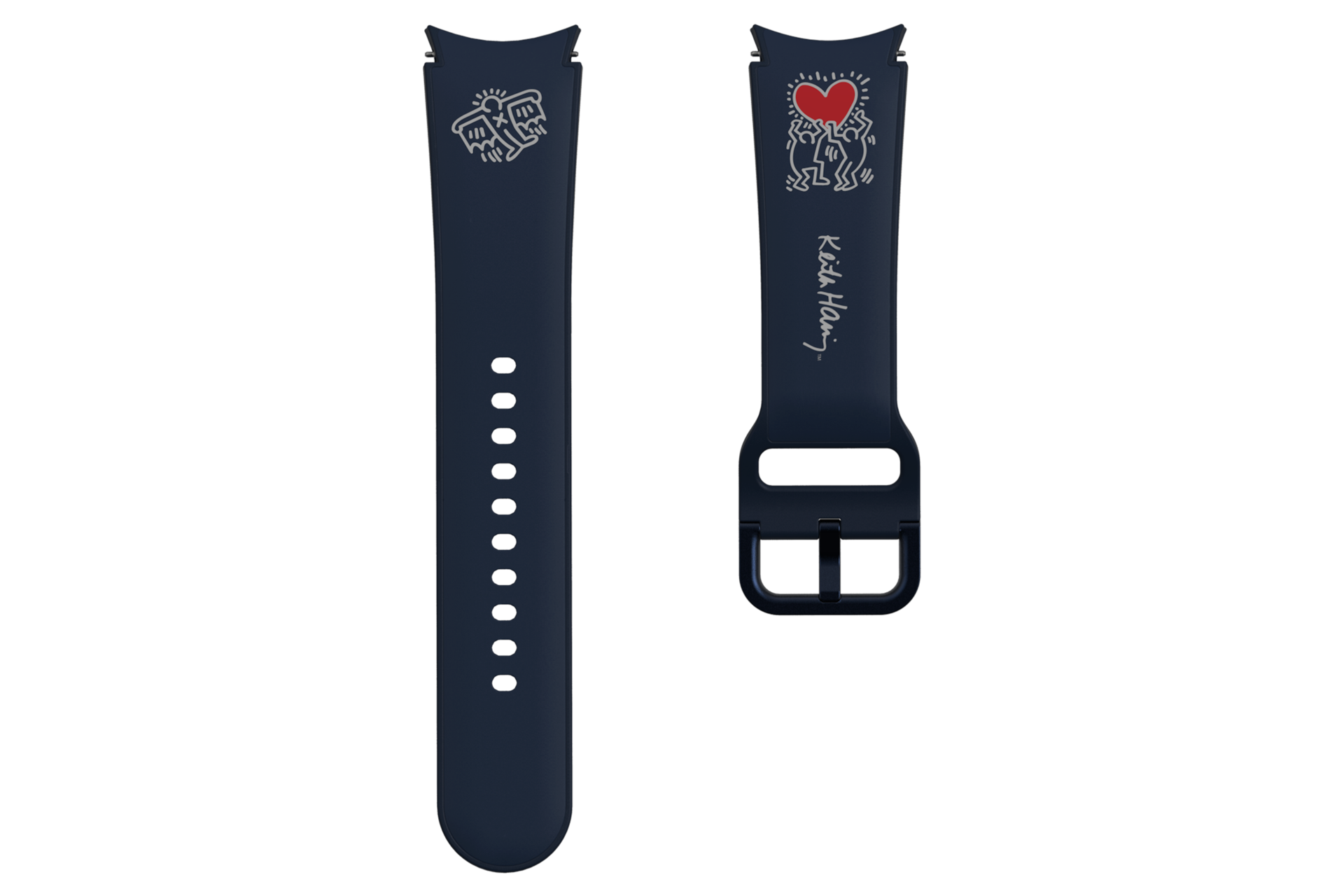 갤럭시 워치 키스해링 스트랩 (네이비) 세로로 나열한 정면 이미지