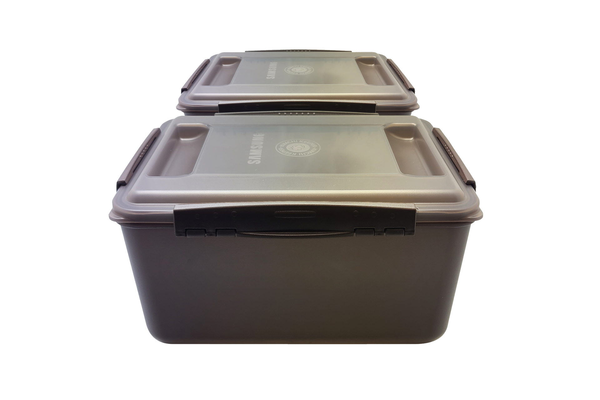 안심 김치통 10 L 2개 (김치플러스 313 L 상칸) 다크다프 색상 제품 정면컷