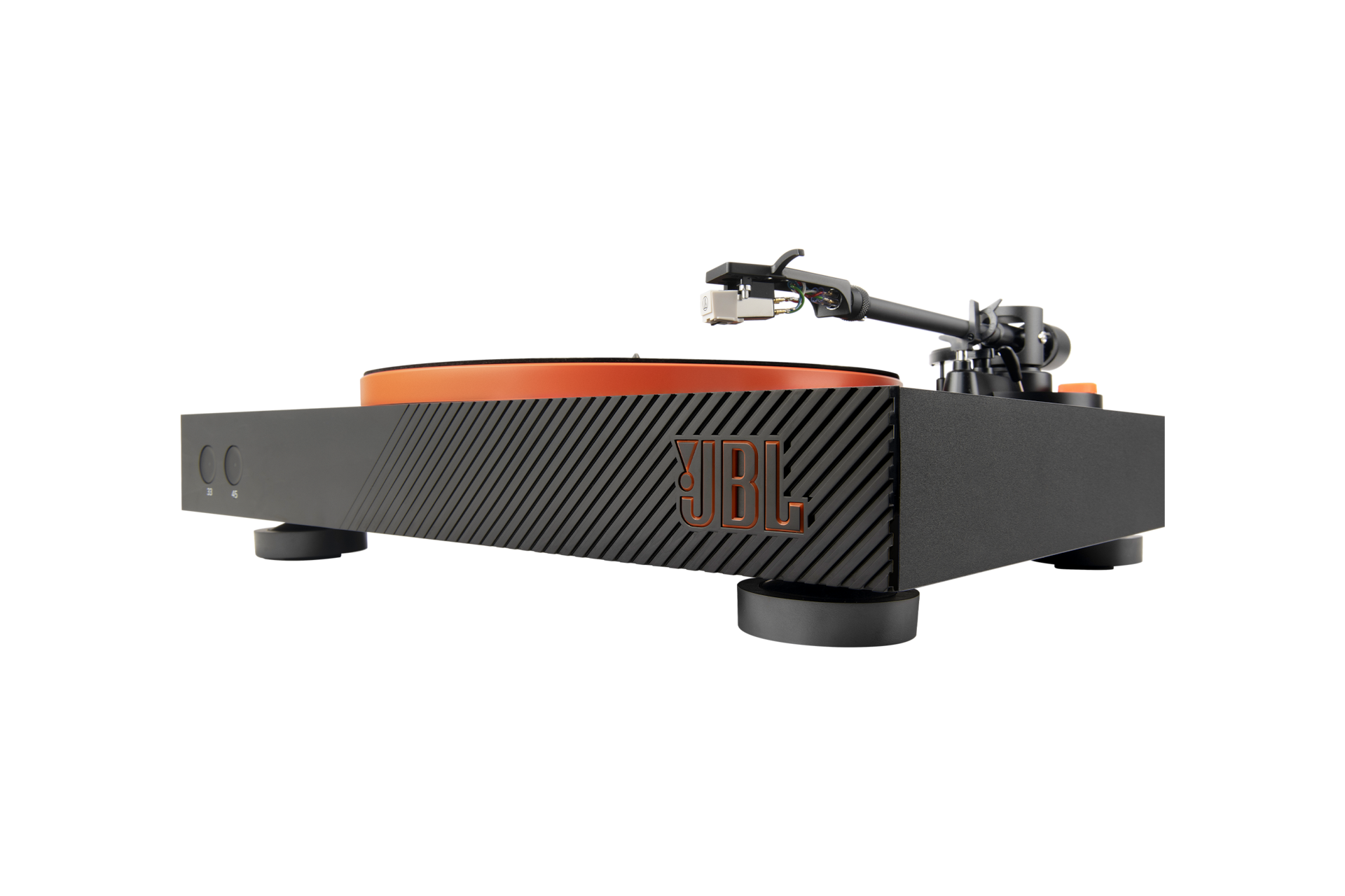 JBL 스피너 BT 턴테이블 블랙 우측 45도