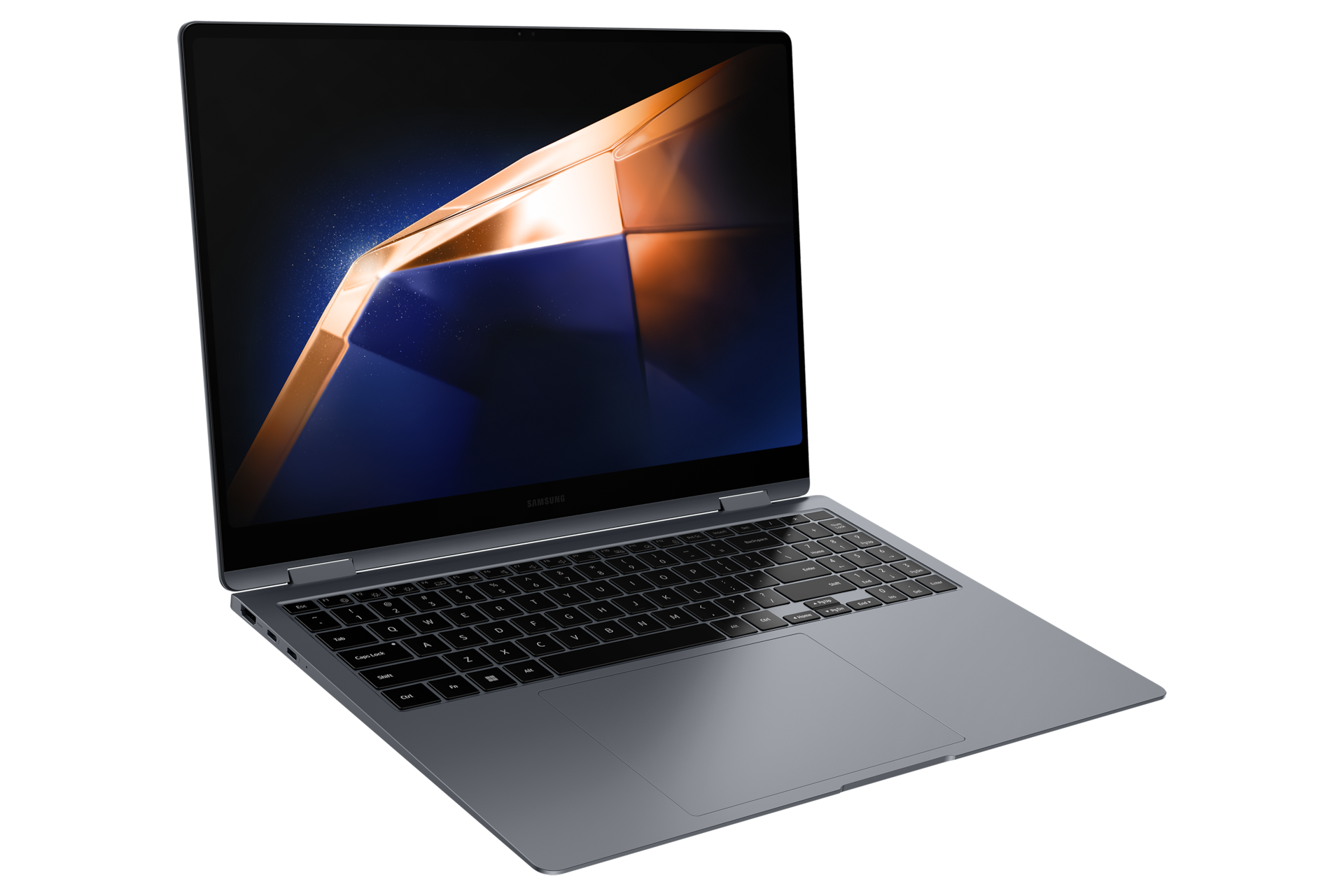 갤럭시 북4 Pro 360 (40.6 cm) Core™ Ultra 7 / 512 GB NVMe SSD 문스톤 그레이 측면 왼쪽