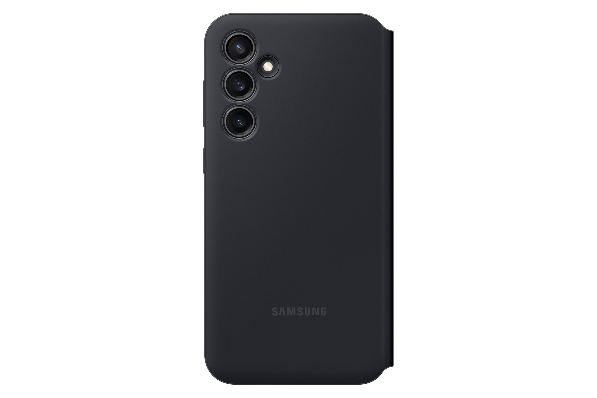 갤럭시 S23 FE 스마트 뷰 월렛 케이스 (블랙) 장착한 뒷면 이미지