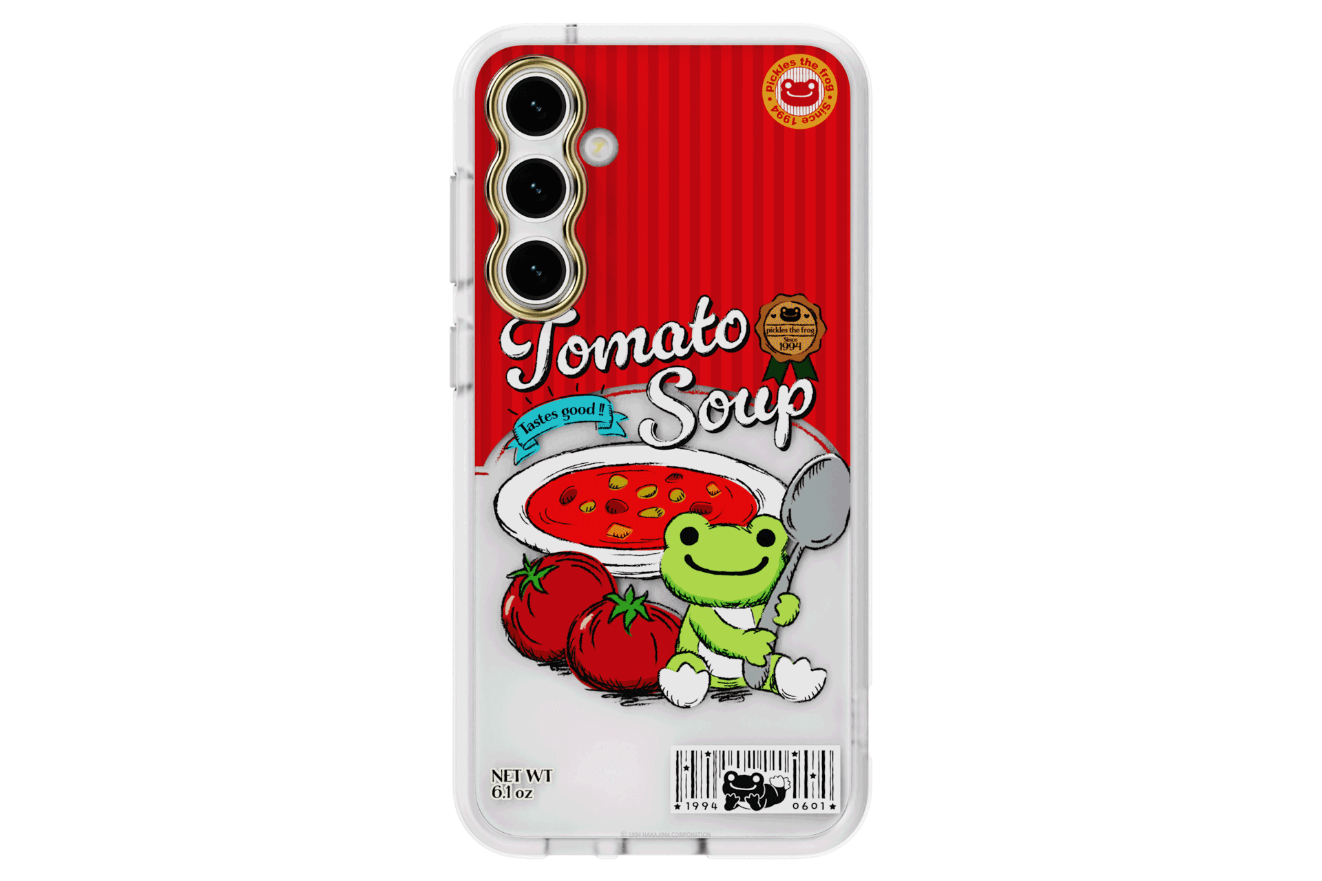 갤럭시 S23 FE pickles the frog 버라이어티 케이스 (레드) 장착한 정면 이미지