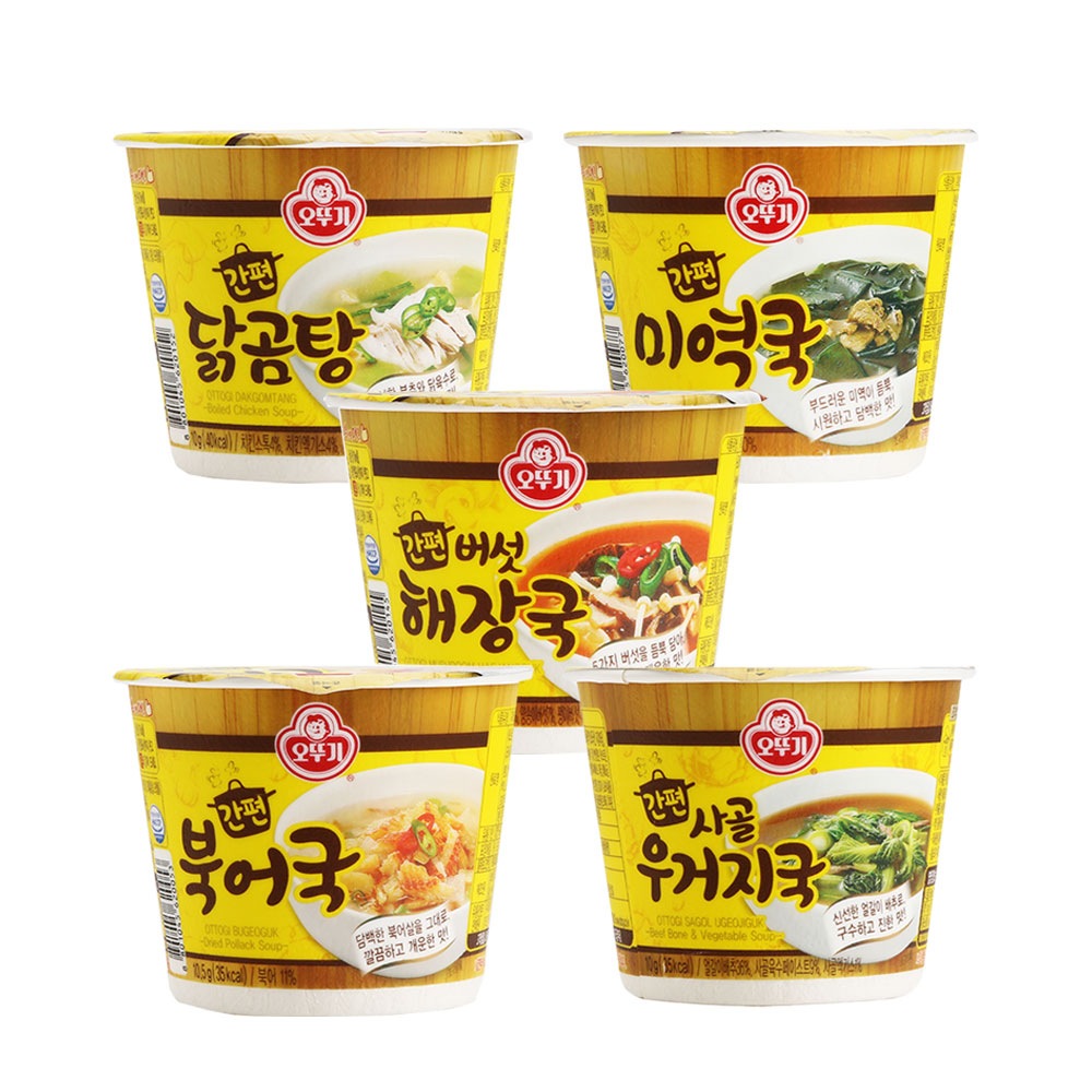 [오뚜기] 간편 컵국 5종팩 (미역+북어+닭곰탕+버섯해장+사골우거지) 1번째 이미지