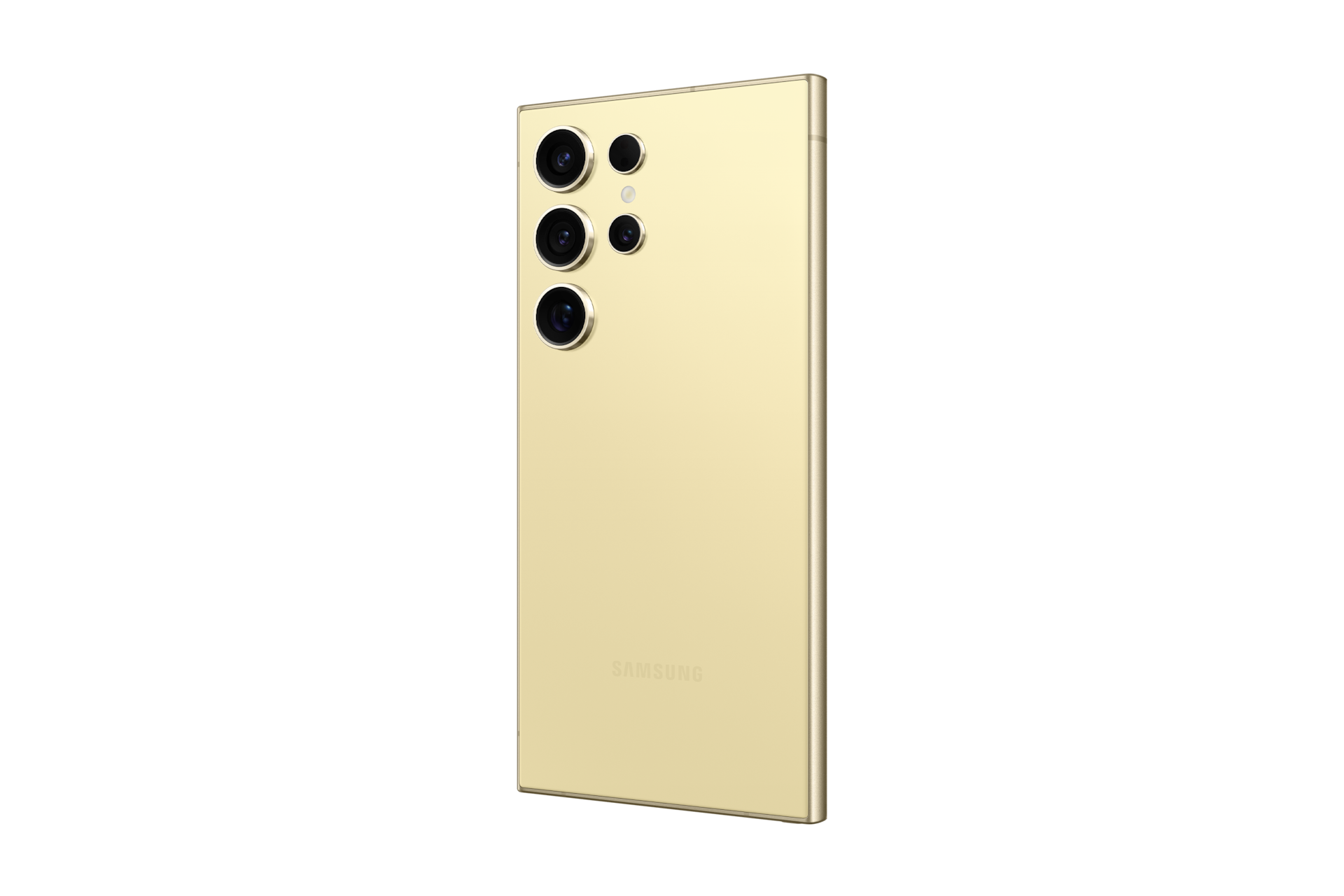 갤럭시 S24 Ultra 자급제 티타늄 옐로우 오른쪽 30도 뒷측면