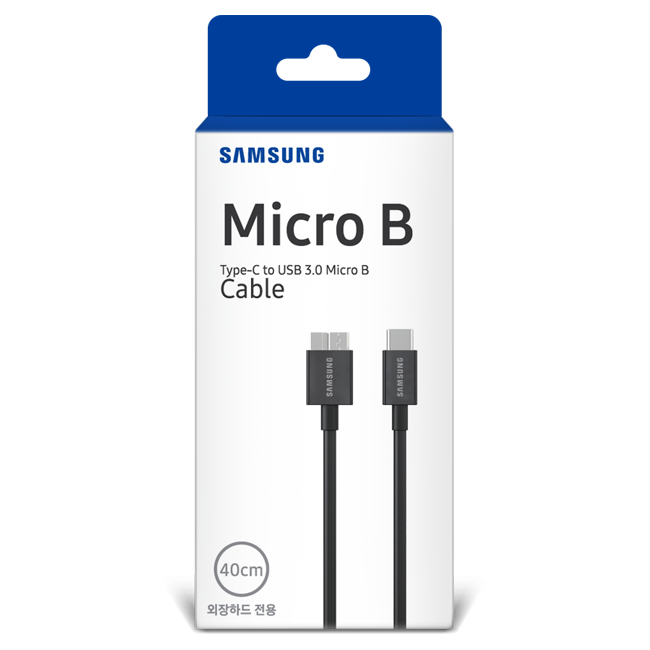 Type-C to USB 3.0 Micro B 케이블 블랙 패키지 이미지