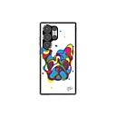 갤럭시 S24 Ultra 아티스트 컬렉션 스티븐 윌슨 케이스 (화이트) 카드와 케이스를 장착한 정면 이미지