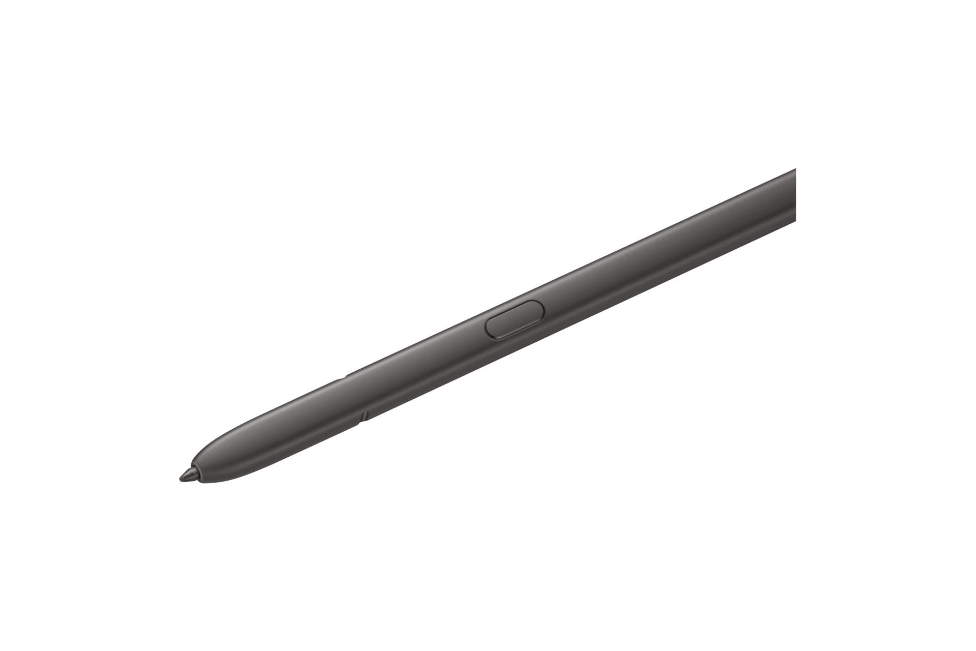 갤럭시 S24 Ultra S펜 (옐로우) 오른쪽으로 45도 기울인 다음 펜 팁 부분을 확대한 이미지