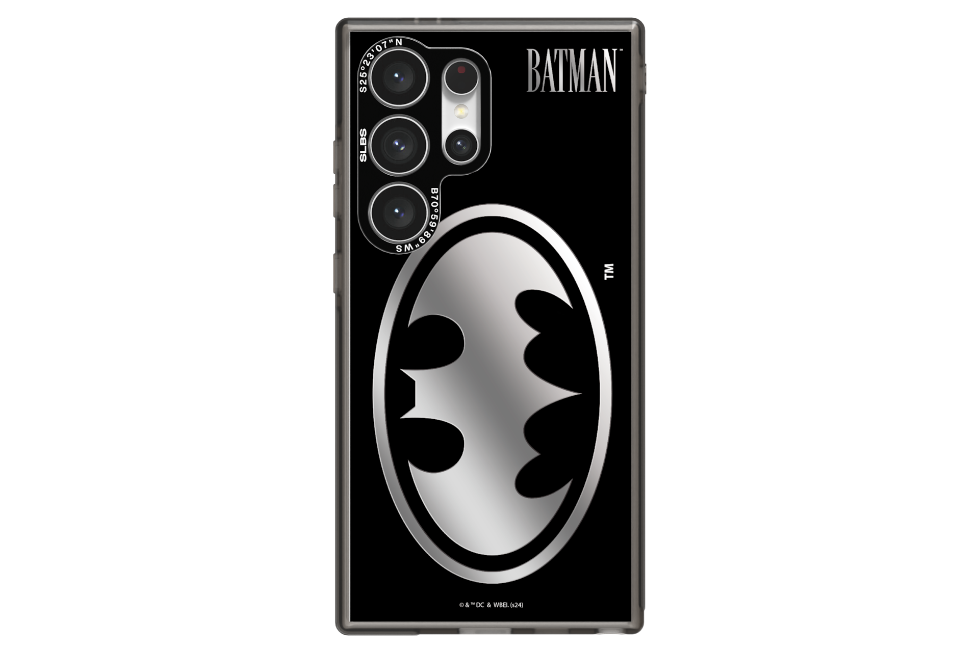갤럭시 S24 Ultra 배트맨 임프레션 케이스 (블랙) 장착한 정면 이미지
