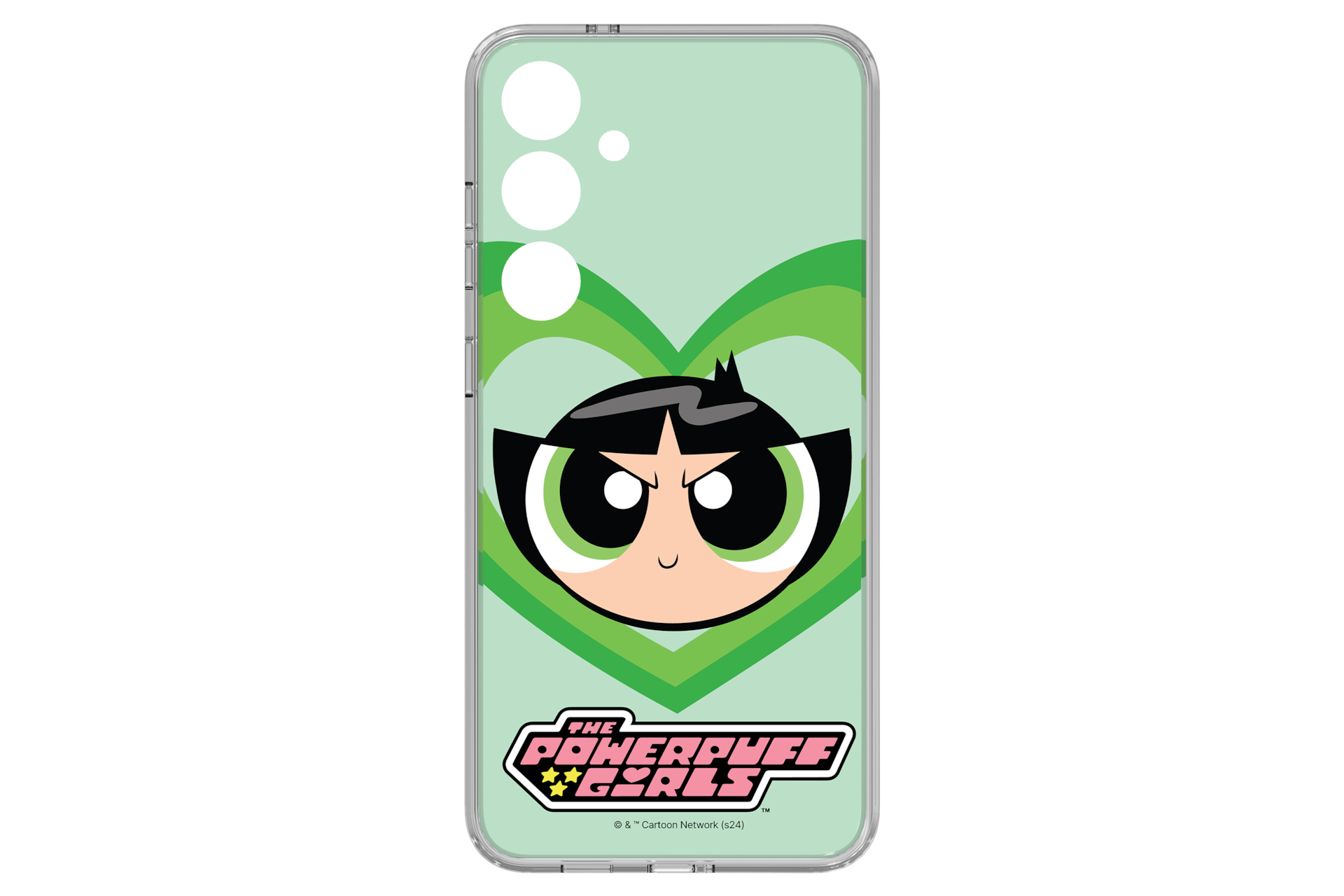 갤럭시 S24+ 파워퍼프걸 플립수트 카드 (핑크) 케이스에 장착한 정면 이미지