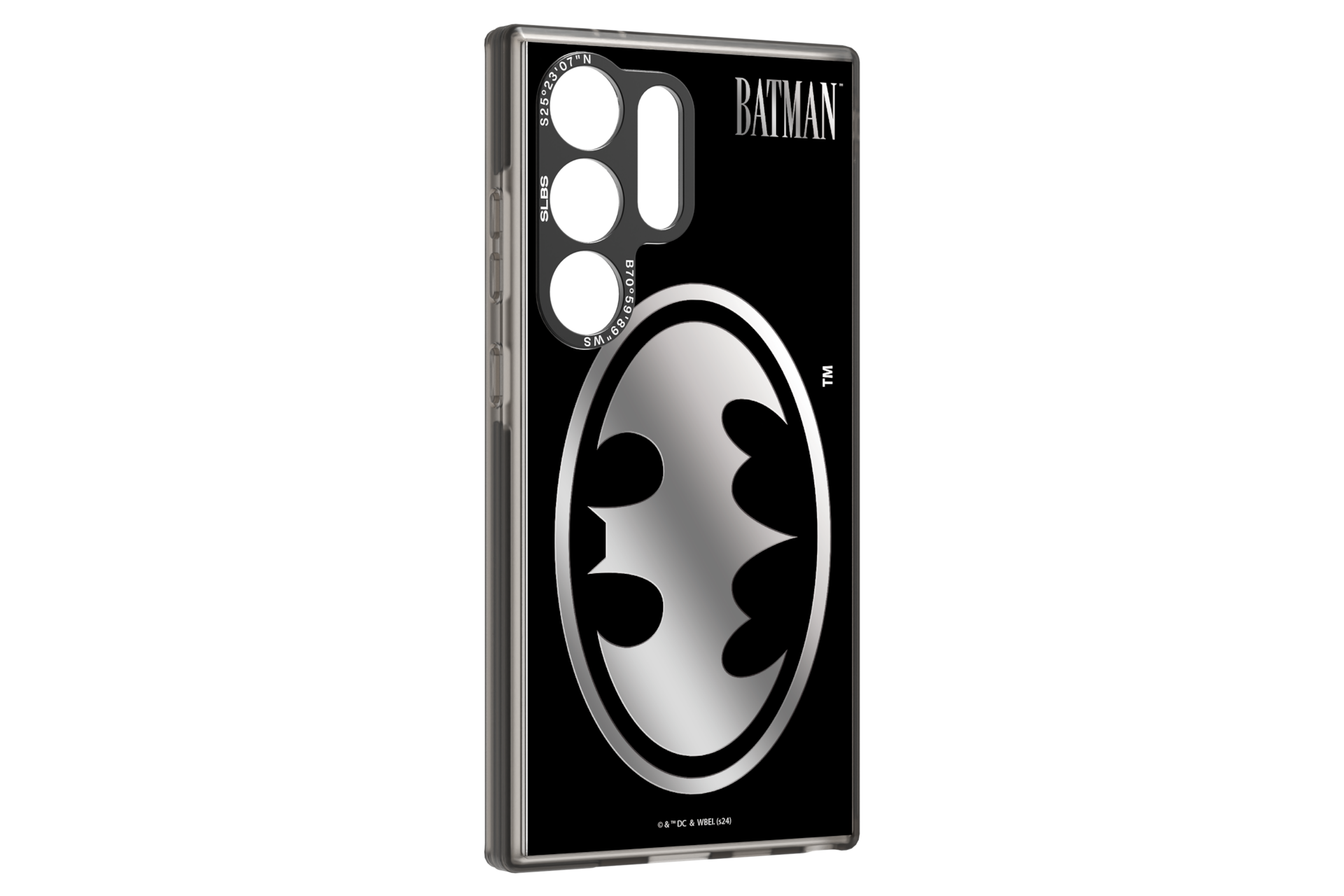 갤럭시 S24 Ultra 배트맨 임프레션 케이스 (블랙) 오른쪽으로 20도 돌아간 정면 이미지